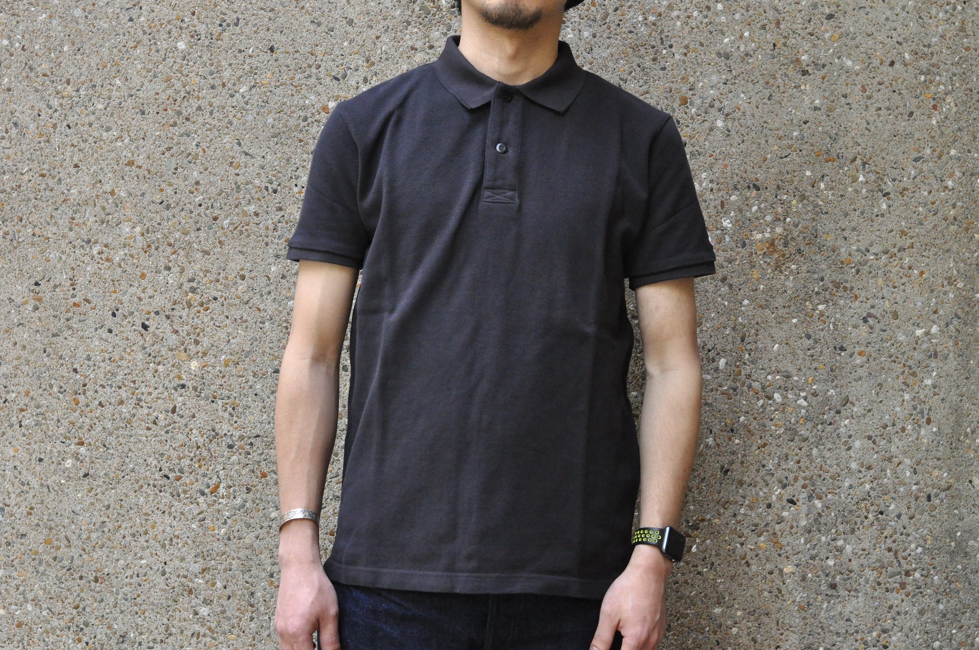 UES Ultra-Heavyweight Slubby Polo Shirt (Black)