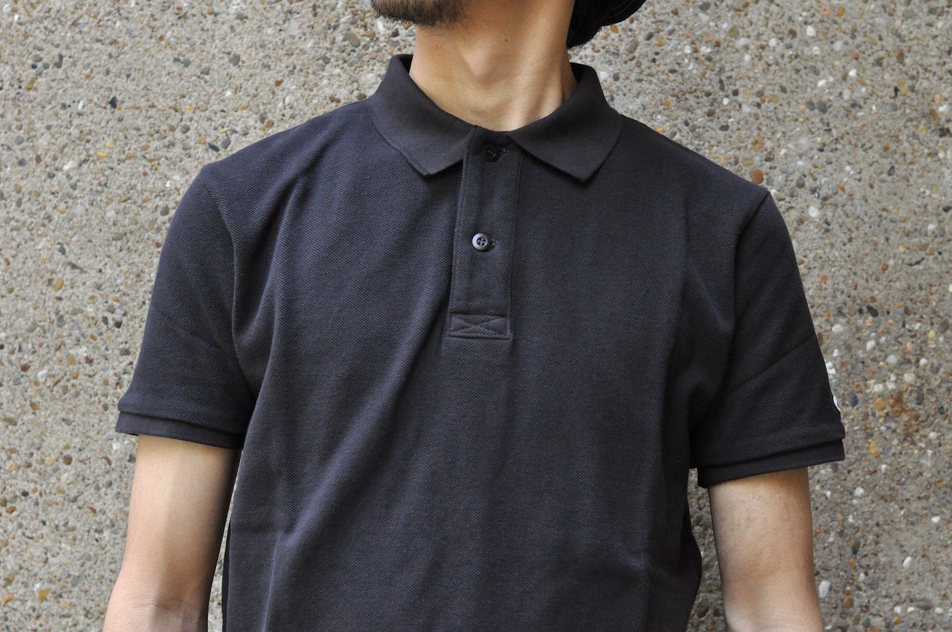 UES Ultra-Heavyweight Slubby Polo Shirt (Black)