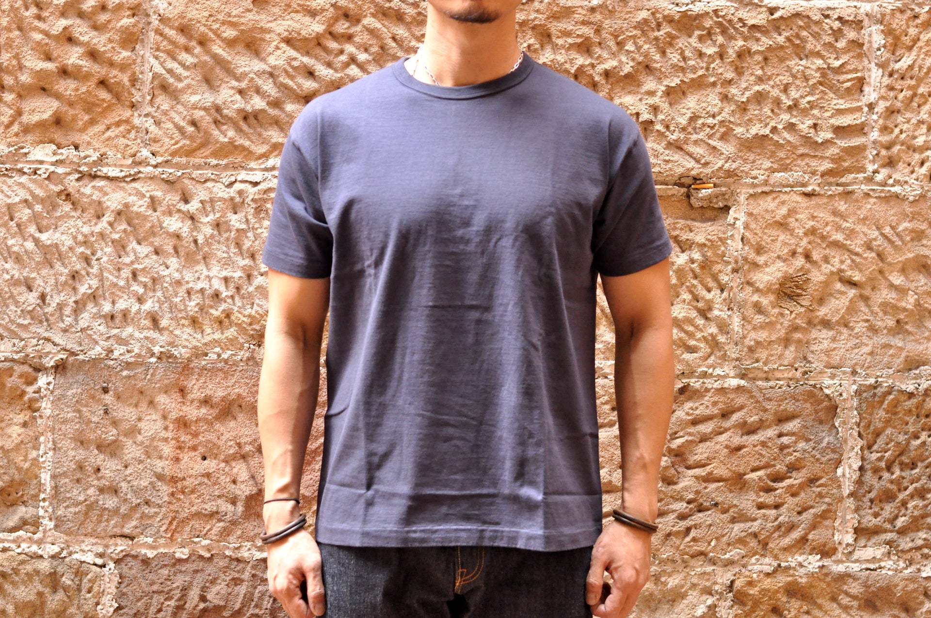 Unique Garment 7oz 'Airy' Plain Loopwheel Tee (Navy)