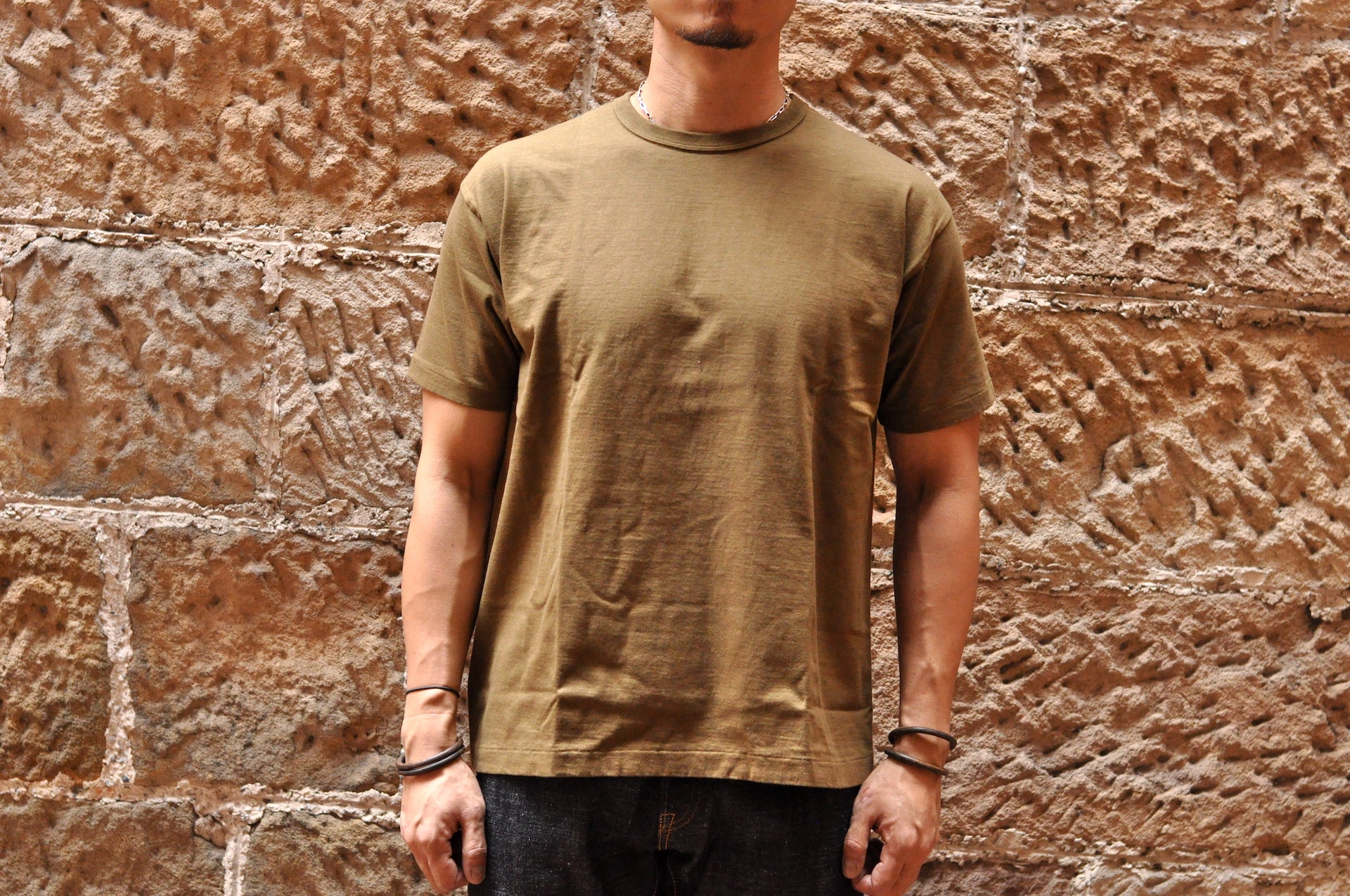 Unique Garment 7oz 'Airy' Plain Loopwheel Tee (Olive)