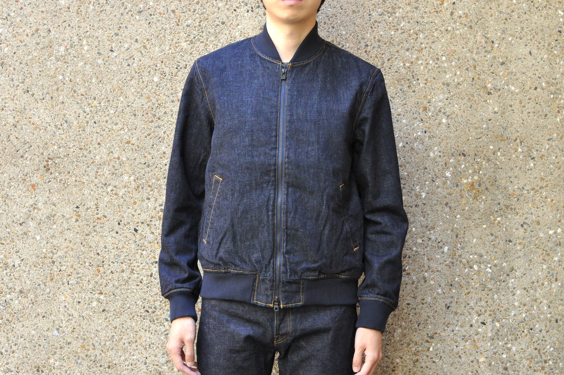Japan Blue Indigo Dyed Denim Bomber Jacket