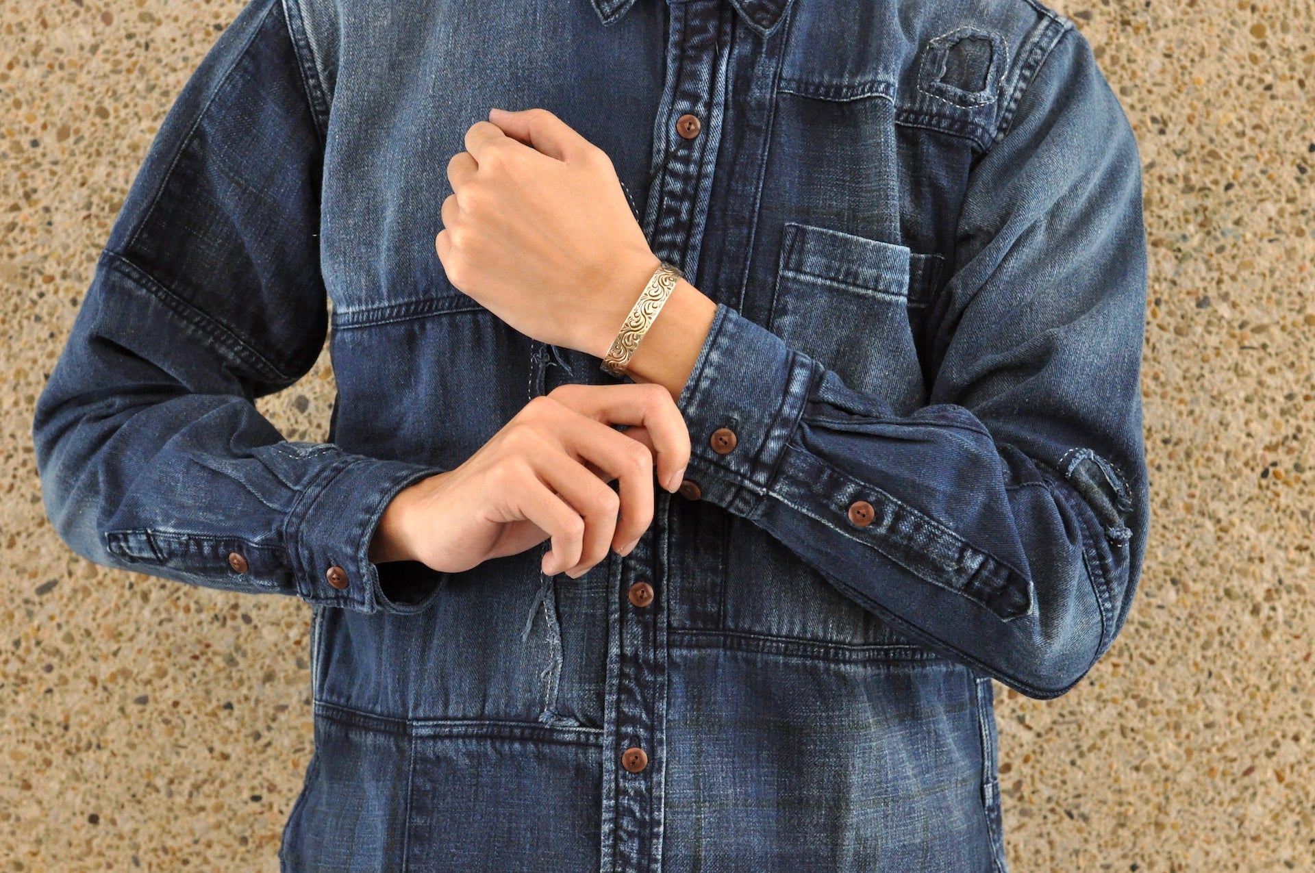 Maru Sankaku Peke By SDA Indigo 'Boro Style' Jacketed Shirts