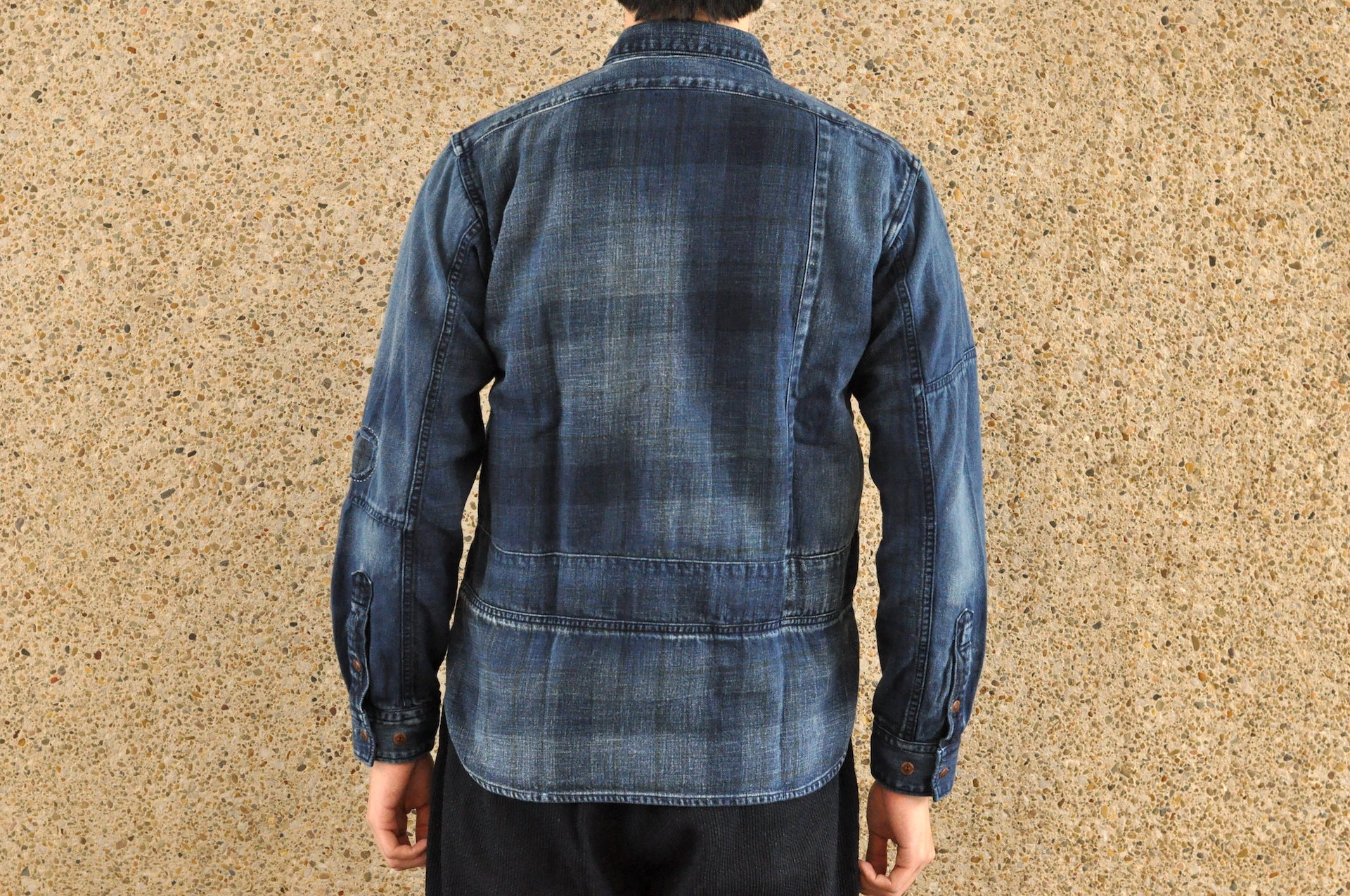 Maru Sankaku Peke By SDA Indigo 'Boro Style' Jacketed Shirts