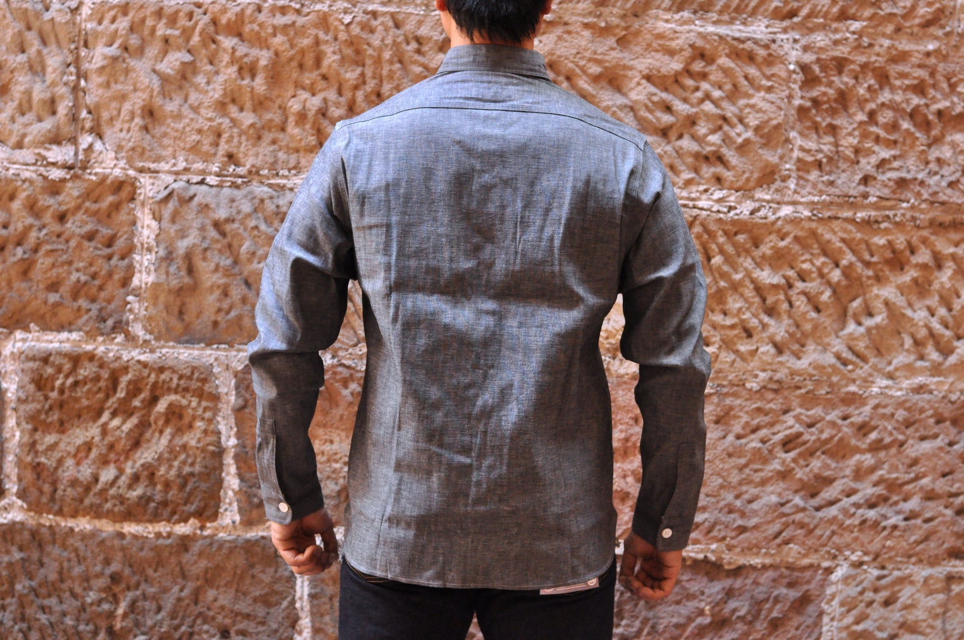 Unique Garment 9oz 'Stanley' Selvage Chambray Work Shirt (Grey)
