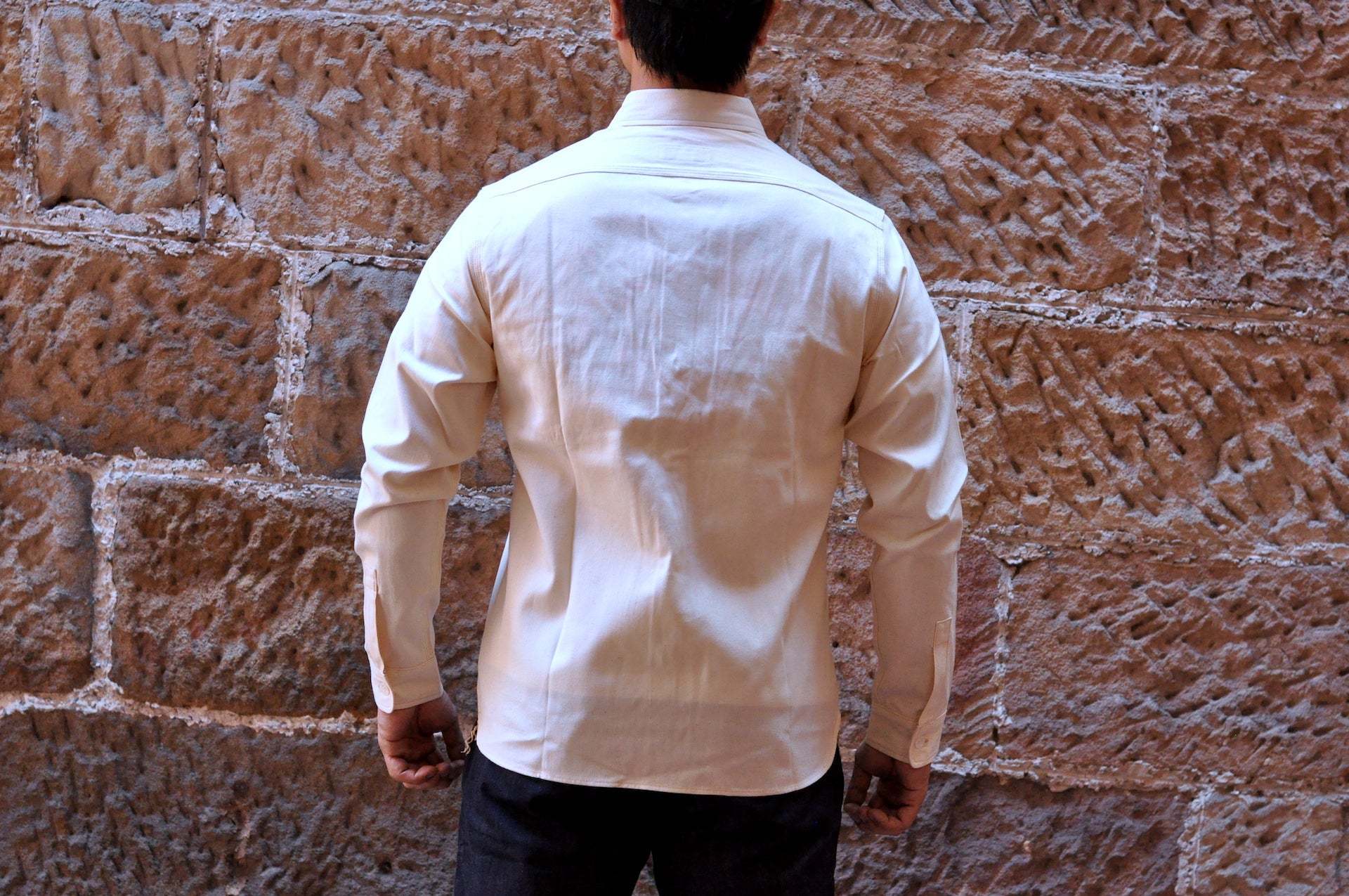 Unique Garment 9oz 'Stanley' Selvage Chambray Work Shirt (Cream)