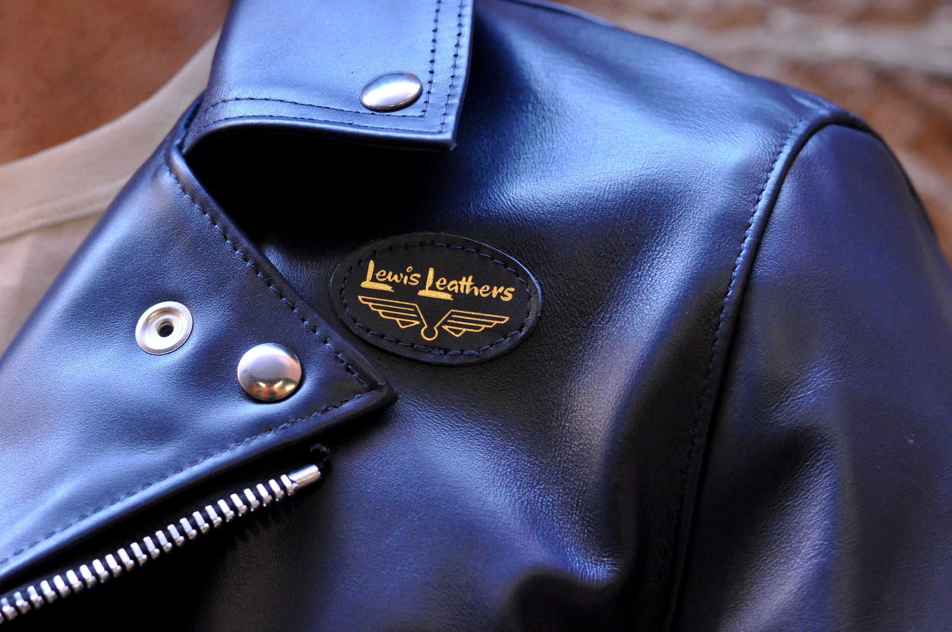 Lewis Leathers 441T Navy Horsehide 'Cyclone' Jacket (Tight fit)