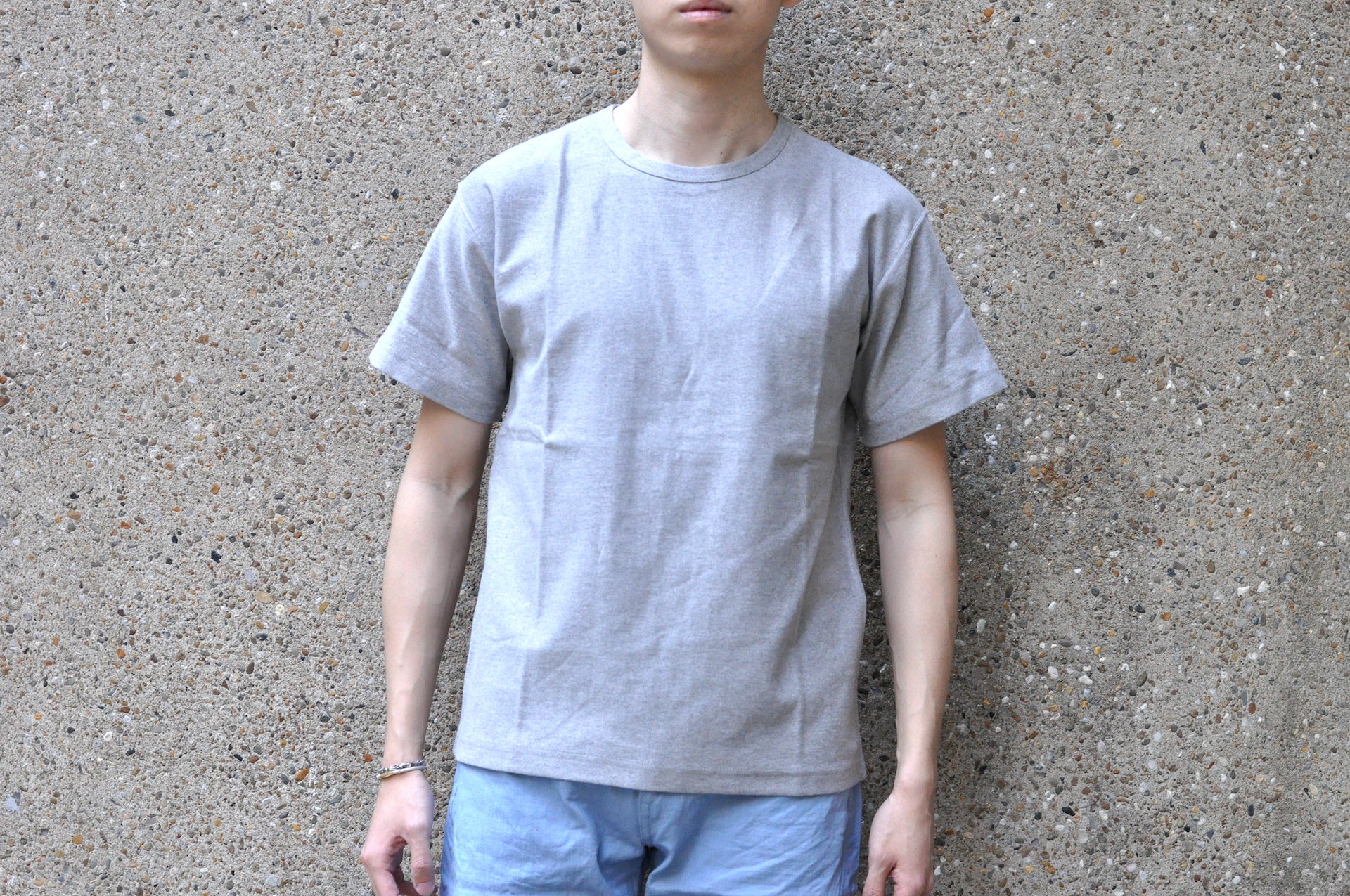 Boncoura 7.5oz Loopwheeled Plain Tee (Heather Grey)