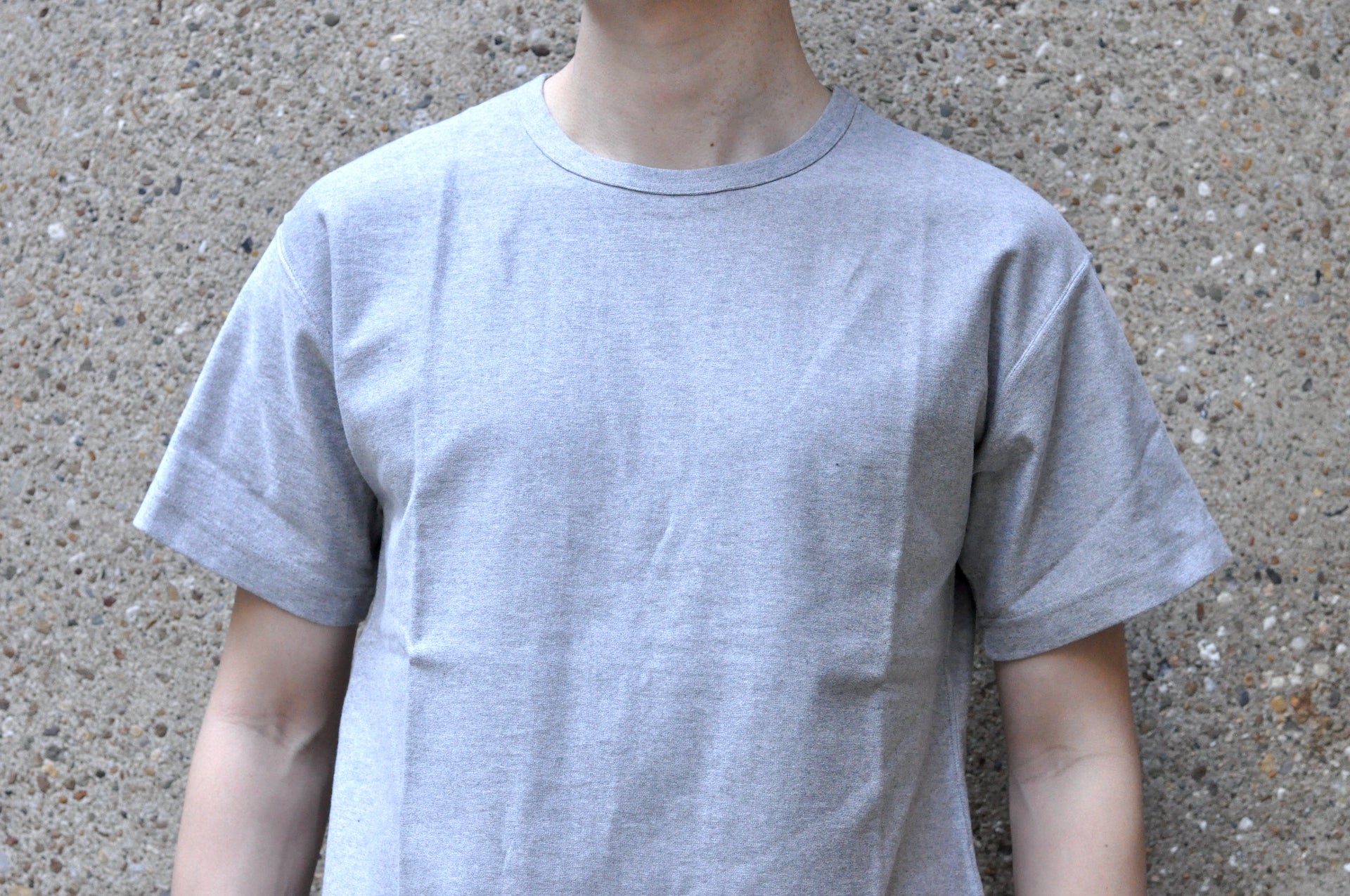 Boncoura 7.5oz Loopwheeled Plain Tee (Heather Grey)