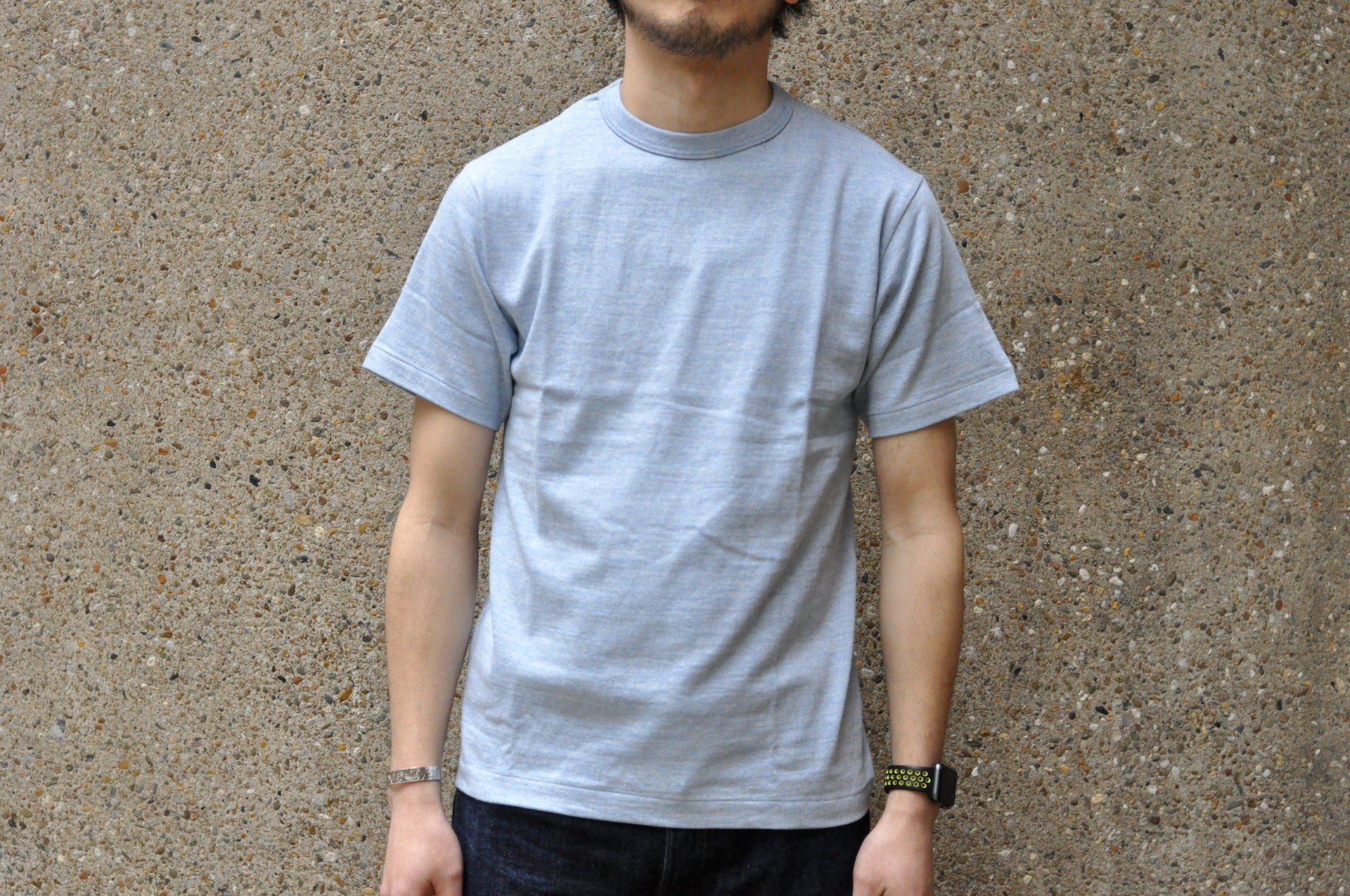 Warehouse 5.5oz Heather Athletic Loopwheeled Plain Tee (Navy)