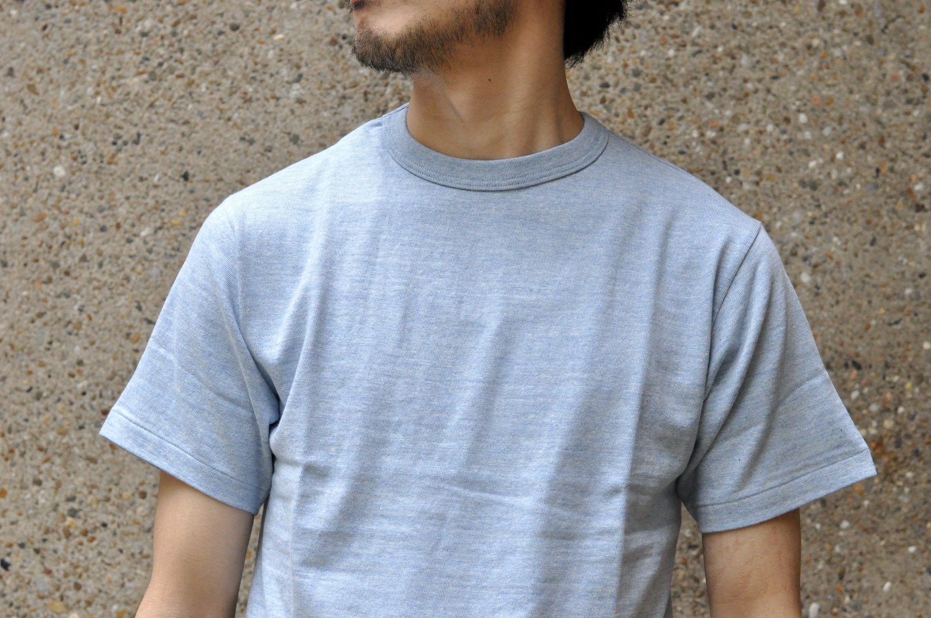 Warehouse 5.5oz Heather Athletic Loopwheeled Plain Tee (Navy)