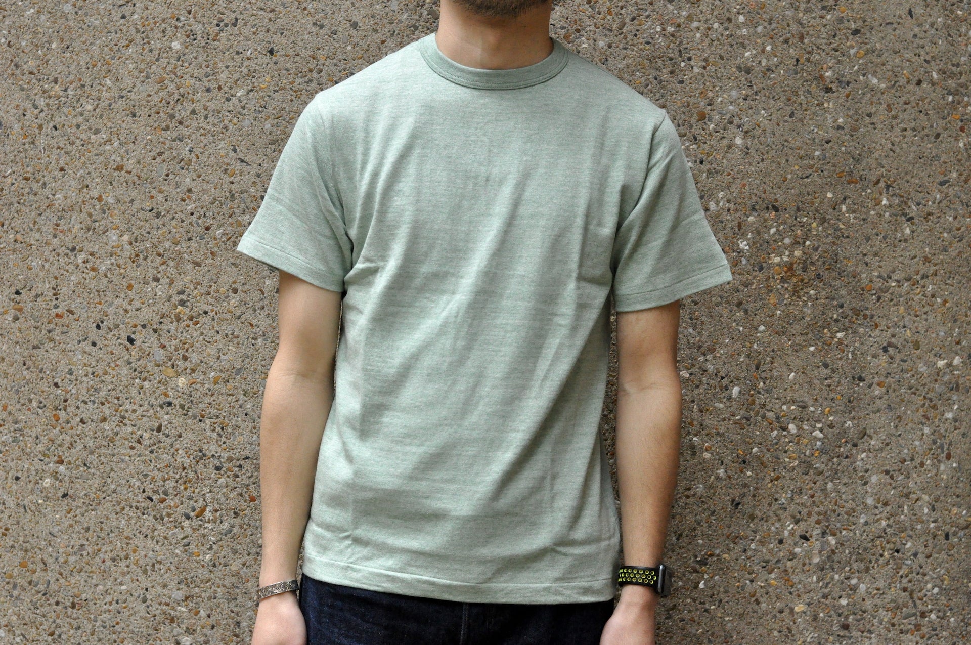Warehouse 5.5oz Heather Athletic Loopwheeled Plain Tee (Green)