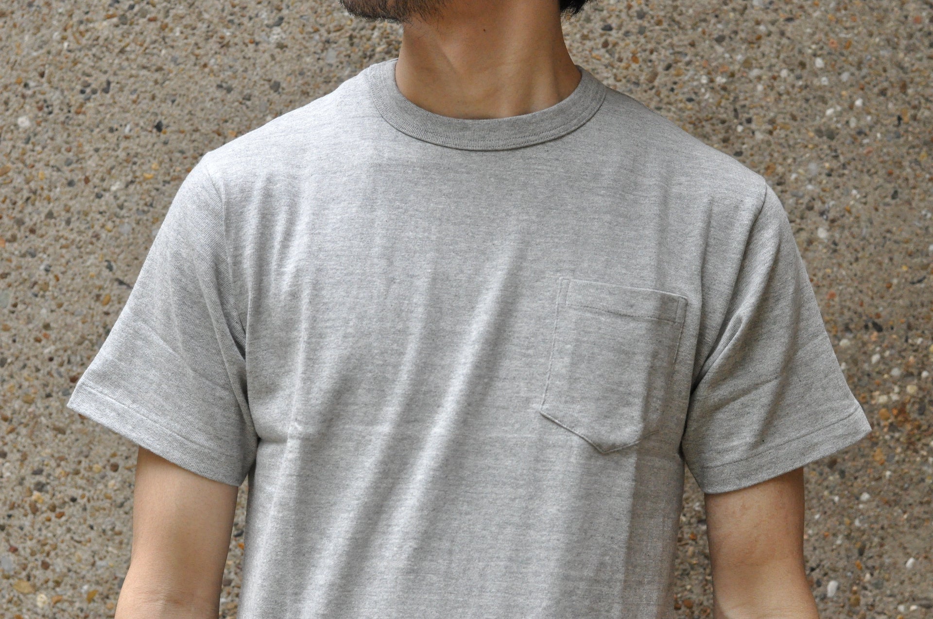 Warehouse 5.5oz Heather Athletic Loopwheeled Pocket Tee (Grey)