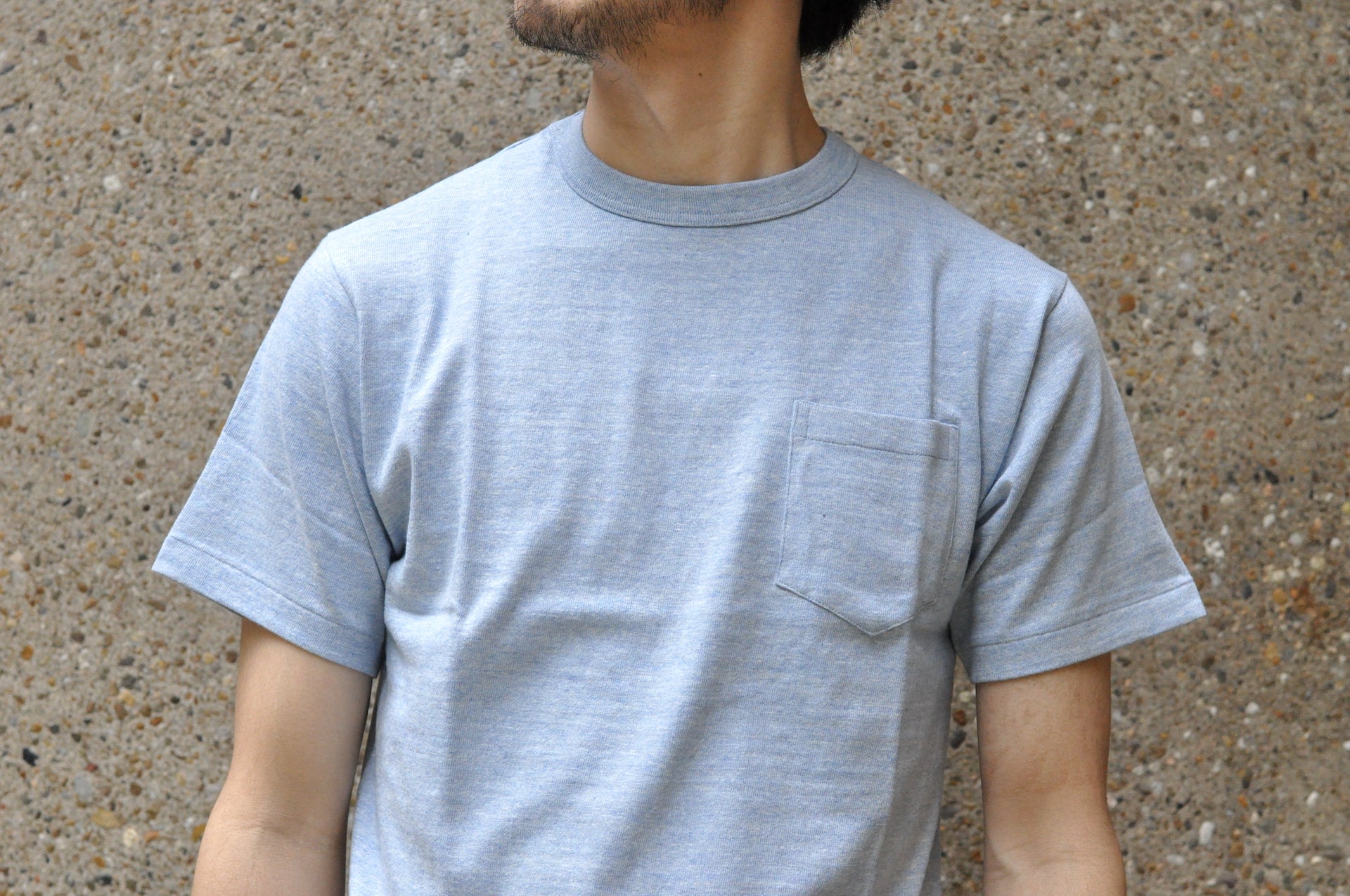 Warehouse 5.5oz Heather Athletic Loopwheeled Pocket Tee (Navy)