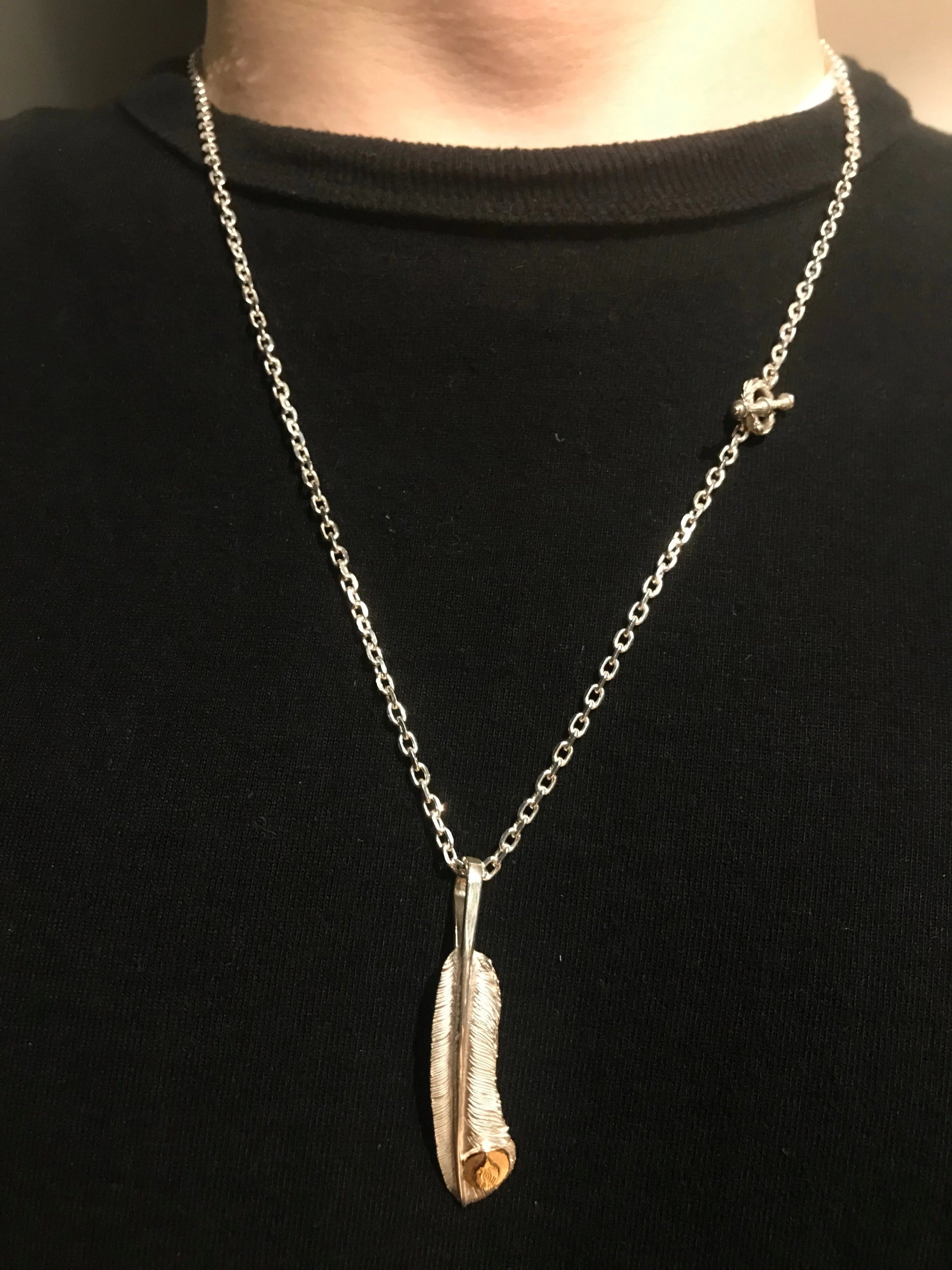 Legend "Medium Feather" Pendant with 22k Gold Emblem (Special Edition)