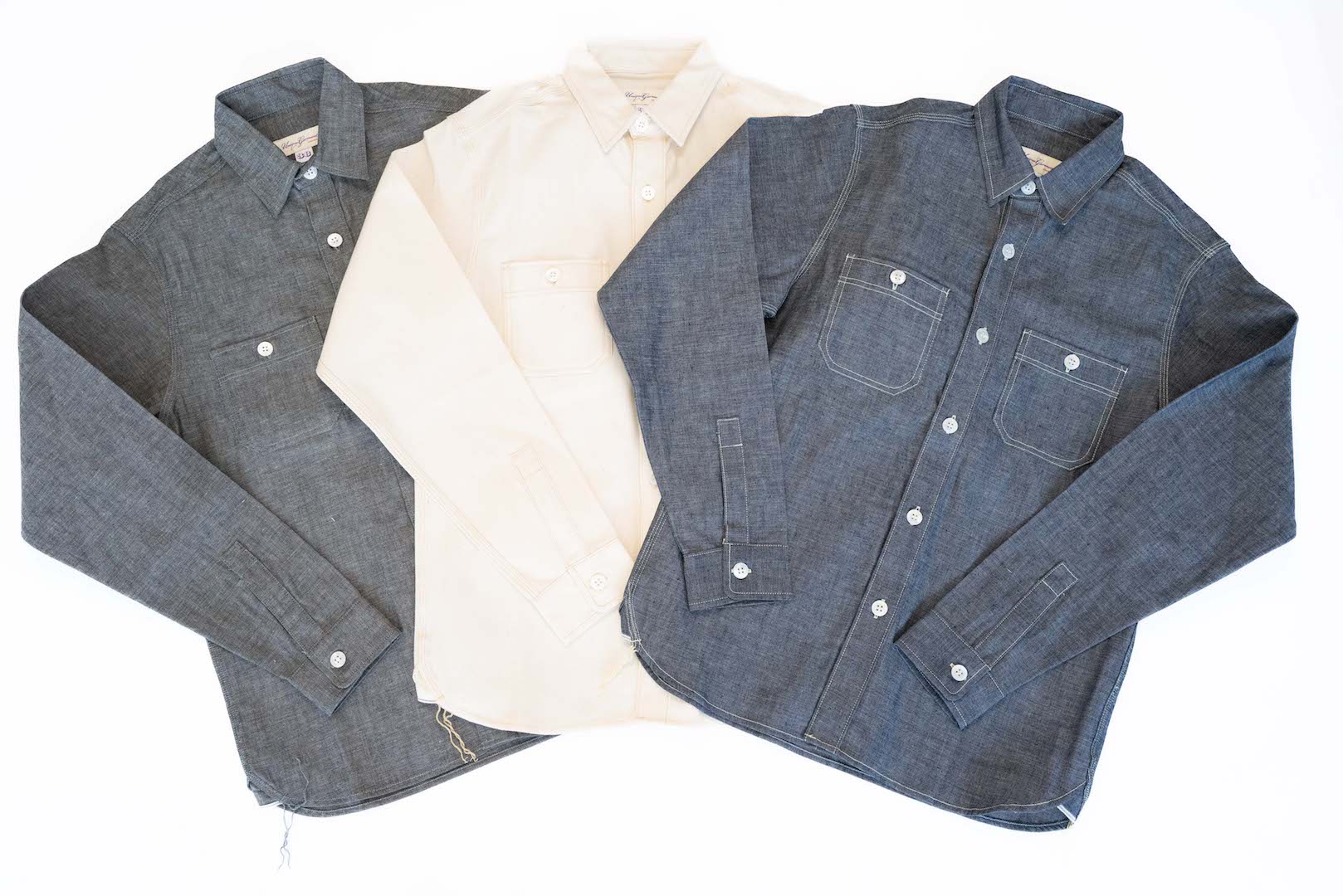 Unique Garment 9oz 'Stanley' Selvage Chambray Work Shirt (Grey)