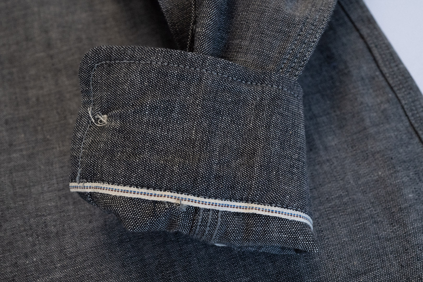 Unique Garment 9oz 'Stanley' Selvage Chambray Work Shirt (Grey)