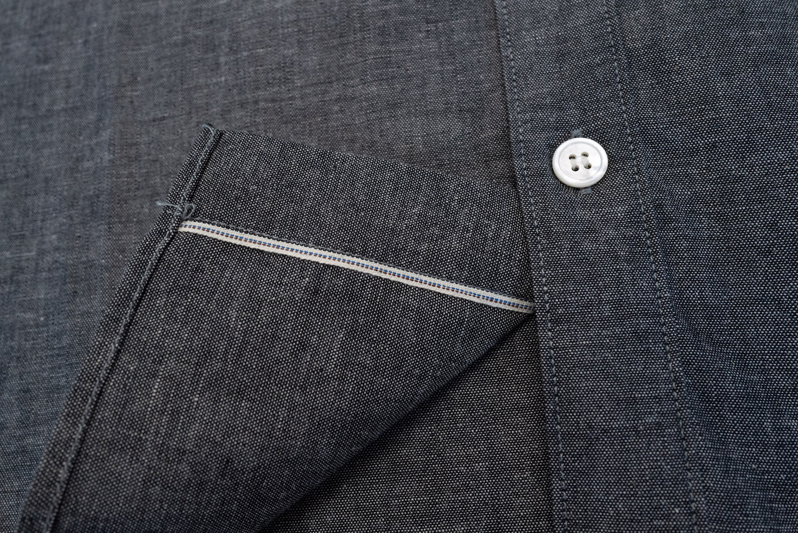 Unique Garment 9oz 'Stanley' Selvage Chambray Work Shirt (Grey)