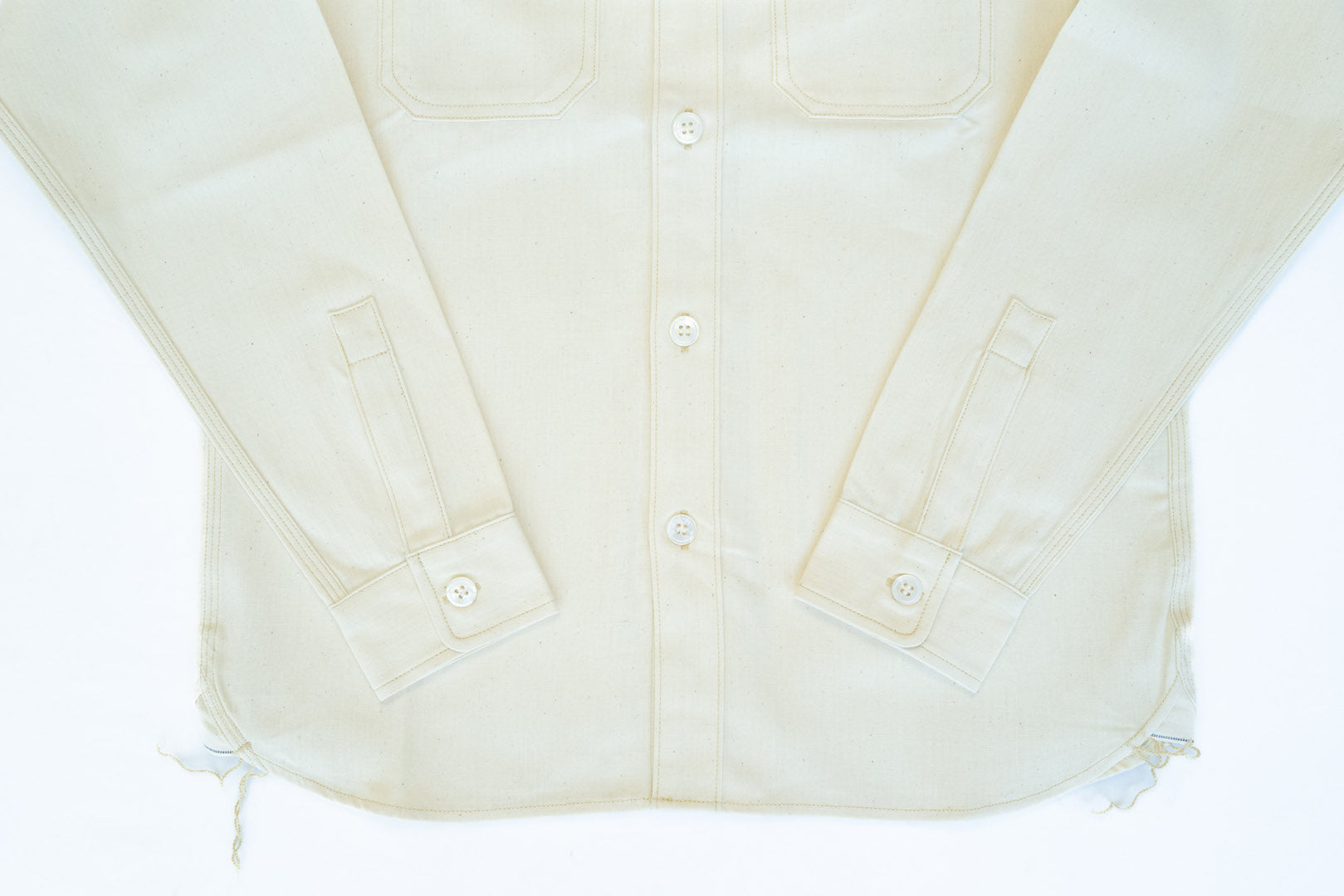 Unique Garment 9oz 'Stanley' Selvage Chambray Work Shirt (Cream)