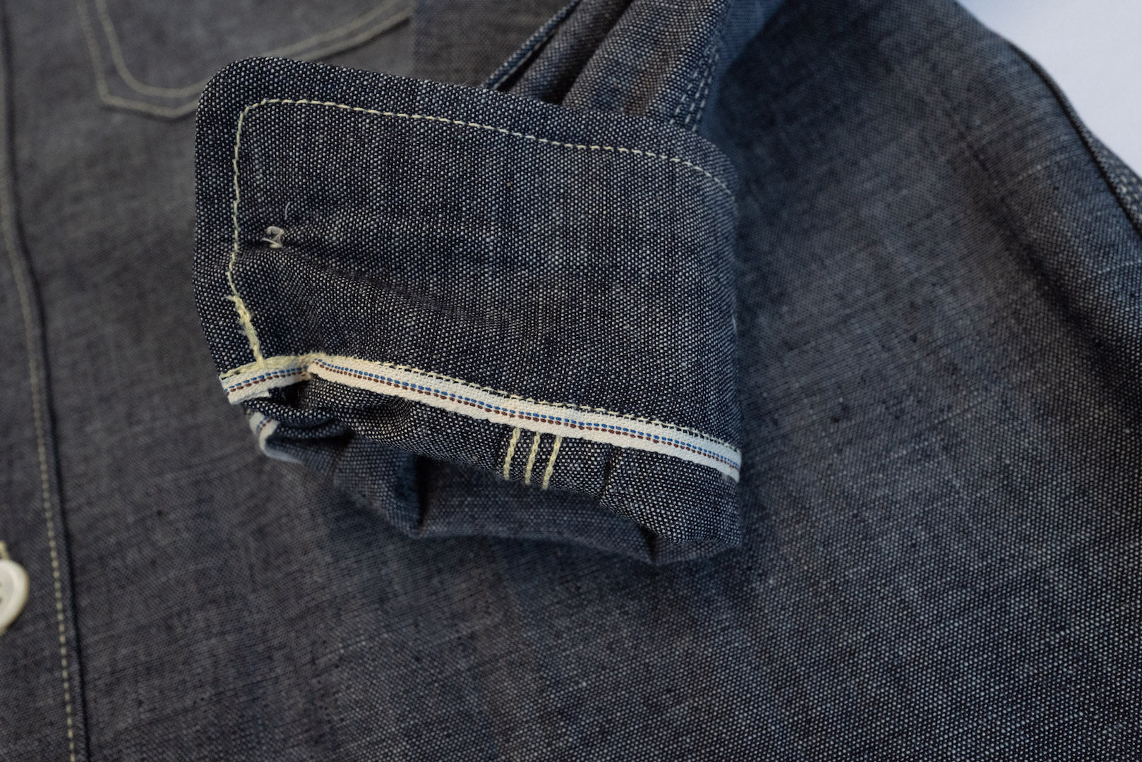 Unique Garment 9oz 'Stanley' Selvage Chambray Work Shirt (Indigo)