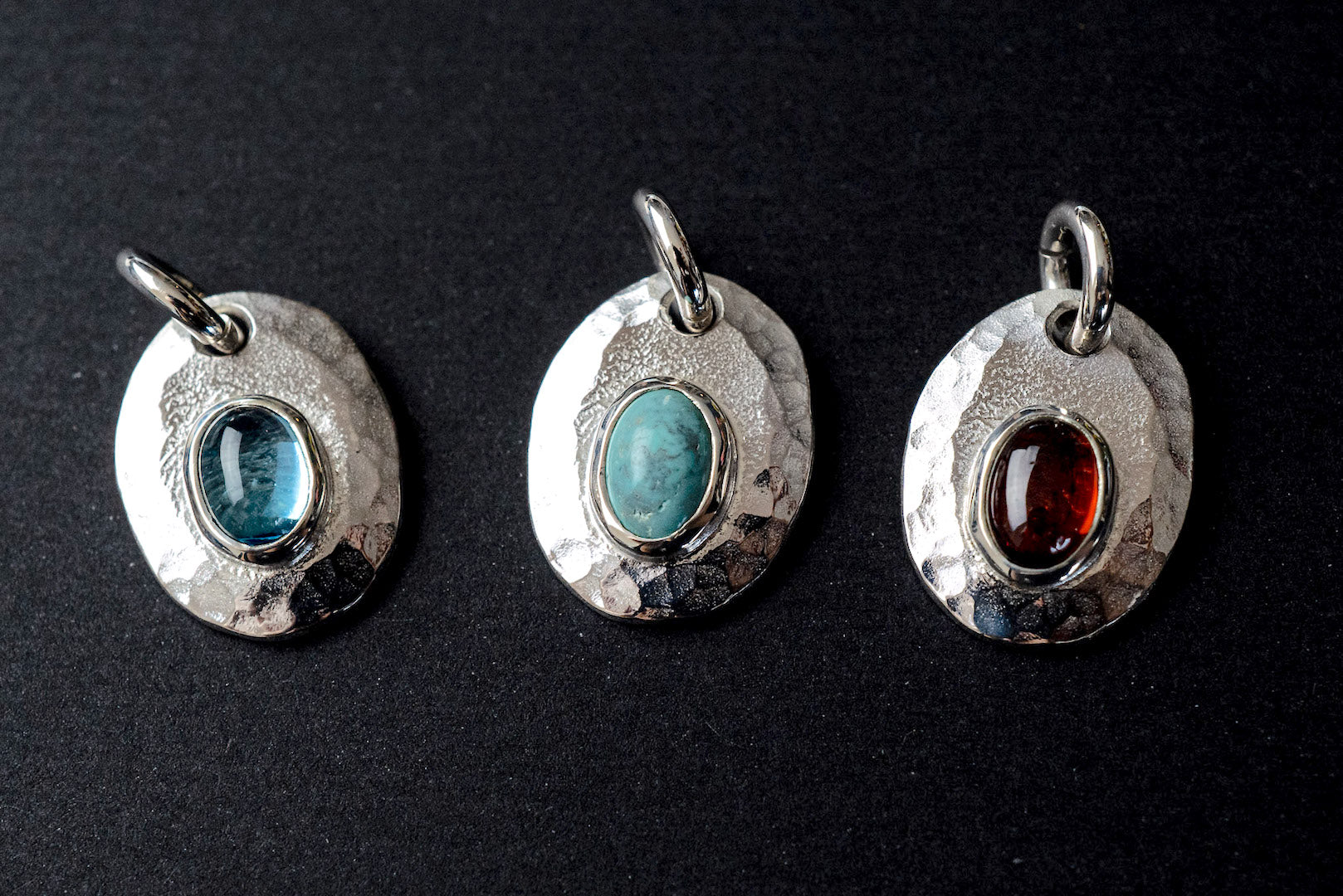 Legend Size Small "Plate" Pendant With Blue Topaz (P-1-BT)