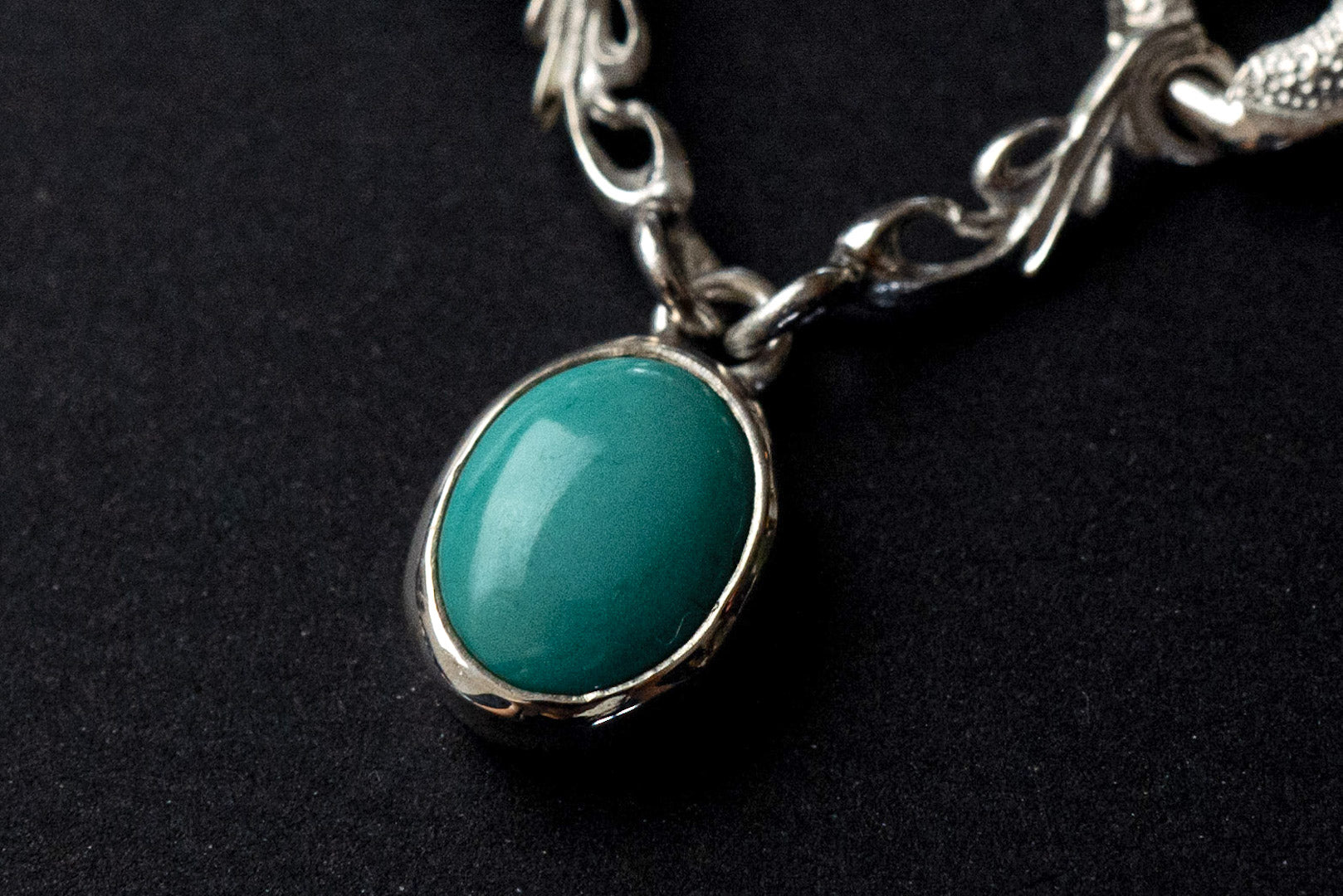 Legend "Drape" Pendant With Medium Size Natural Turquoise (P-163-M)
