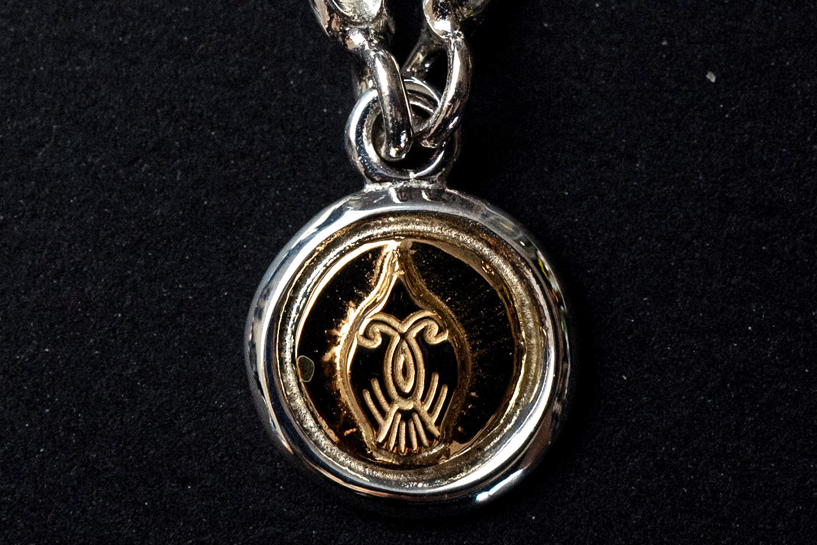 Legend "Drape" Pendant With 22K Gold Emblem (P-160-1)