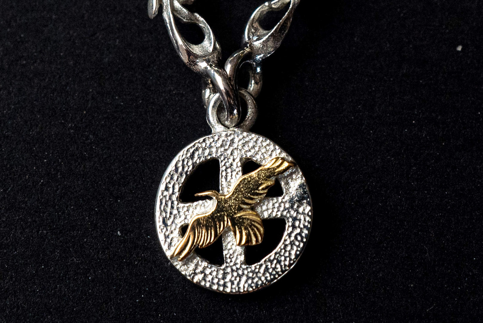 Legend "Drape" Pendant With Medicine Wheel & 22K Gold Eagle (P-160-8)