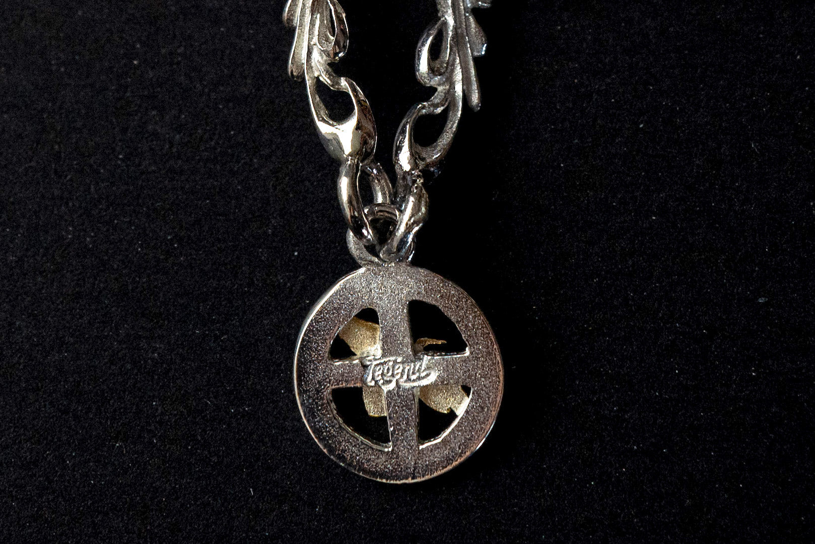 Legend "Drape" Pendant With Medicine Wheel & 22K Gold Eagle (P-160-8)