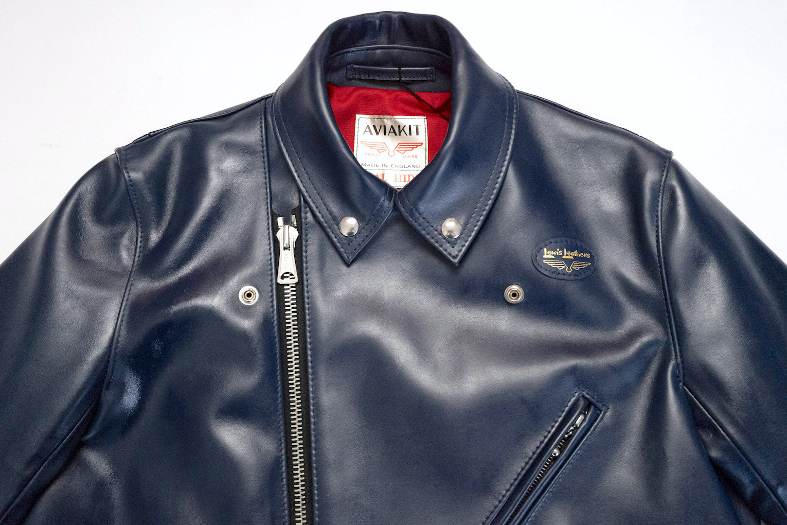 Lewis Leathers 441T Navy Horsehide 'Cyclone' Jacket (Tight fit)