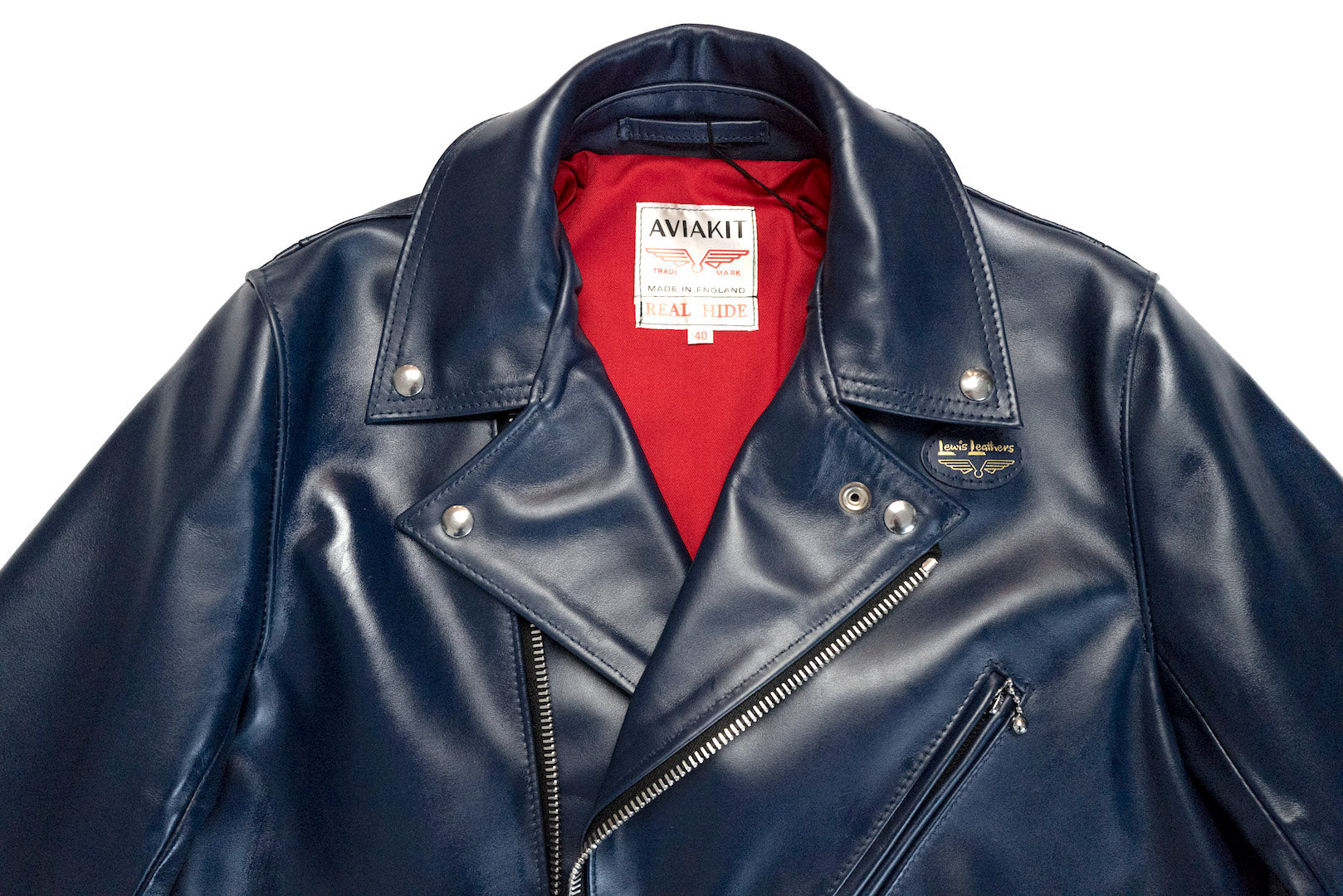 Lewis Leathers 441T Navy Horsehide 'Cyclone' Jacket (Tight fit)