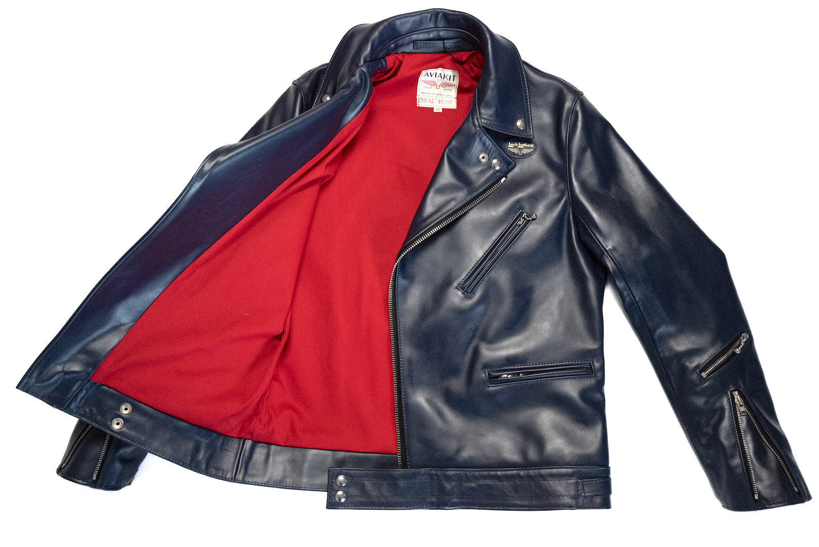 Lewis Leathers 441T Navy Horsehide 'Cyclone' Jacket (Tight fit)