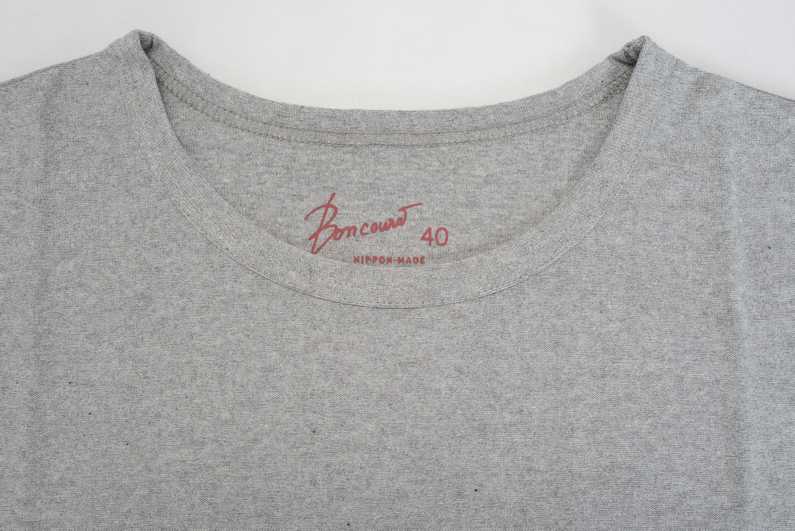 Boncoura 7.5oz Loopwheeled Plain Tee (Heather Grey)