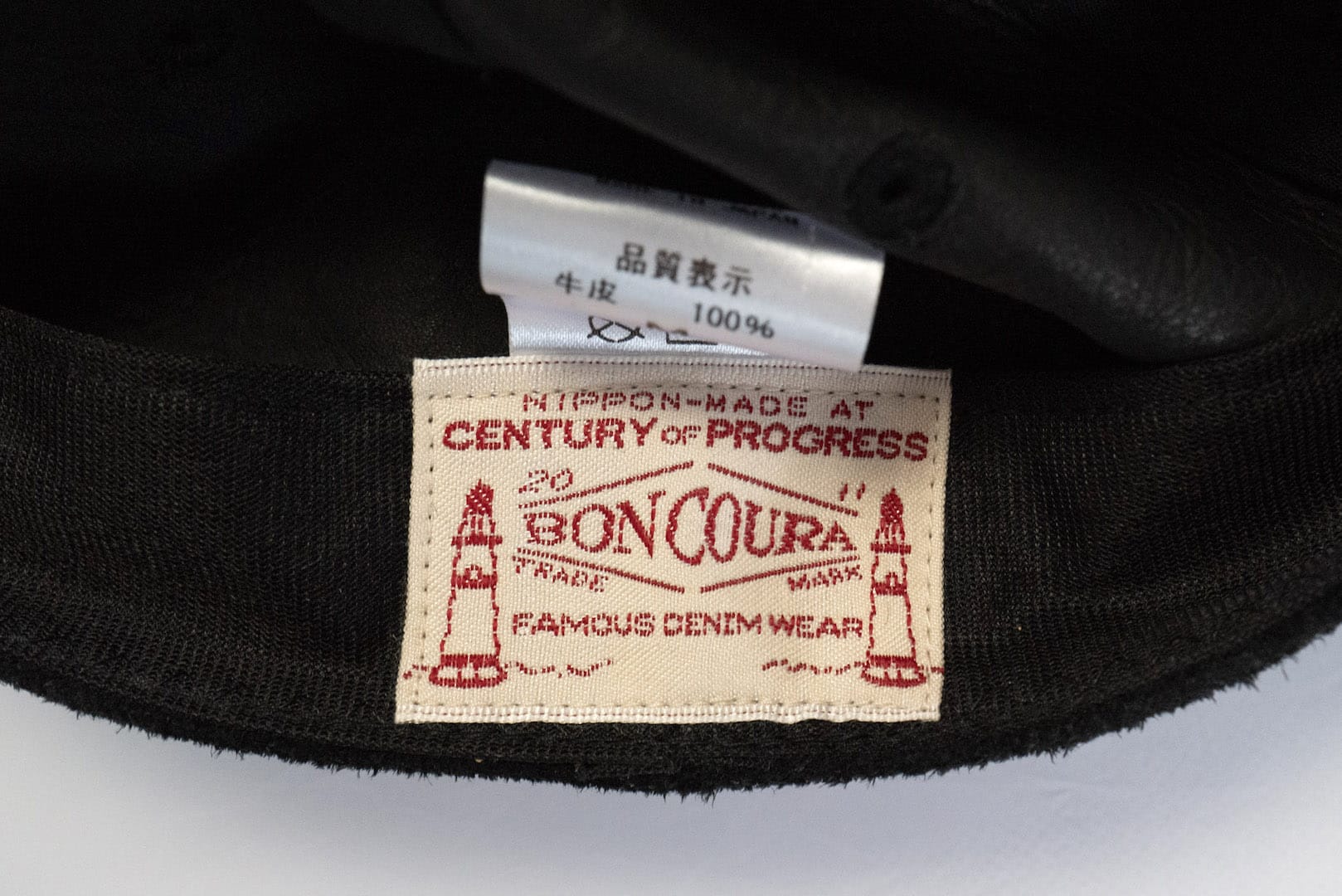 BONCOURA Suede Cowhide US Navy Cap (Black)