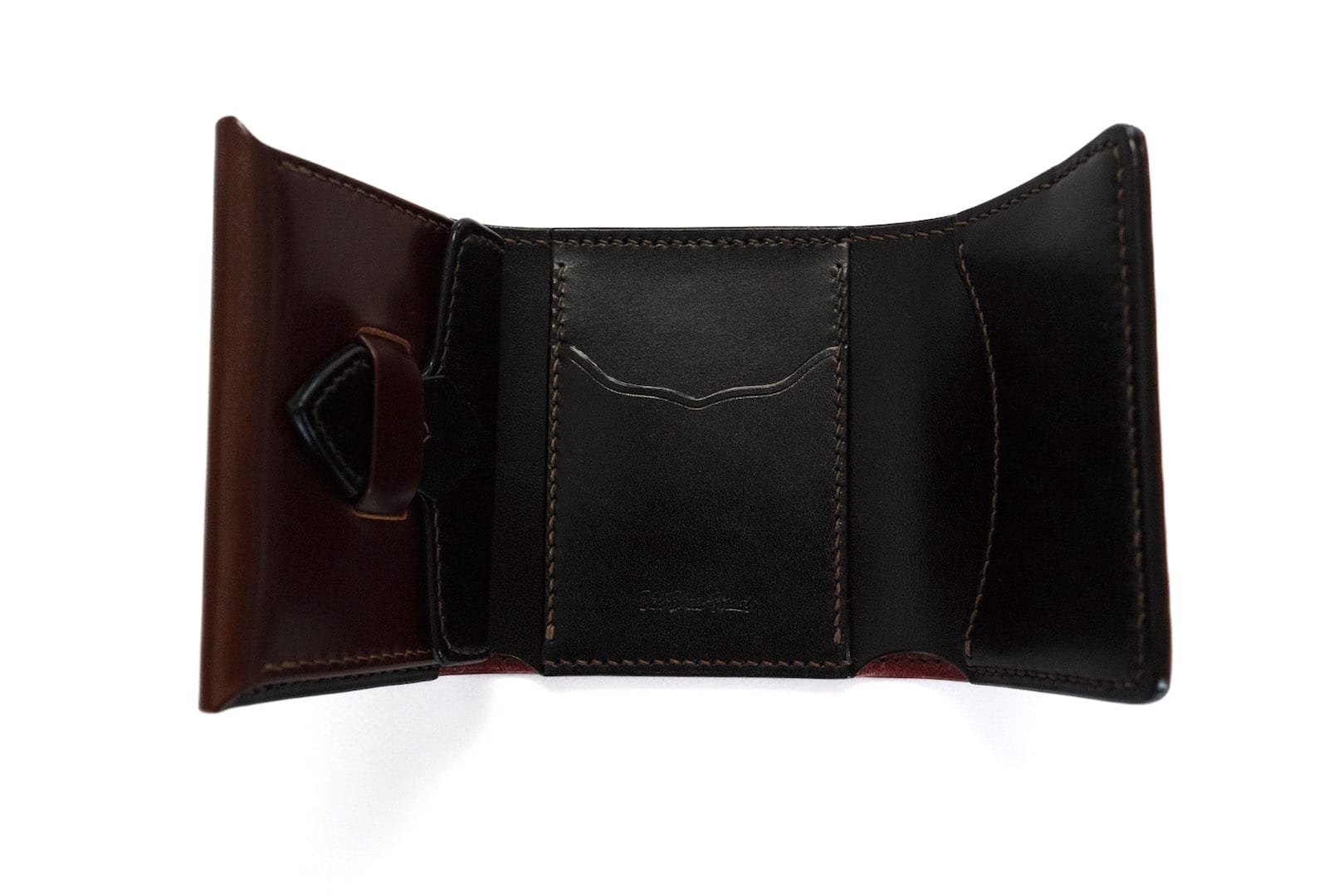 The Flat Head Cordovan Trifold Mini Wallet (Whiskey)