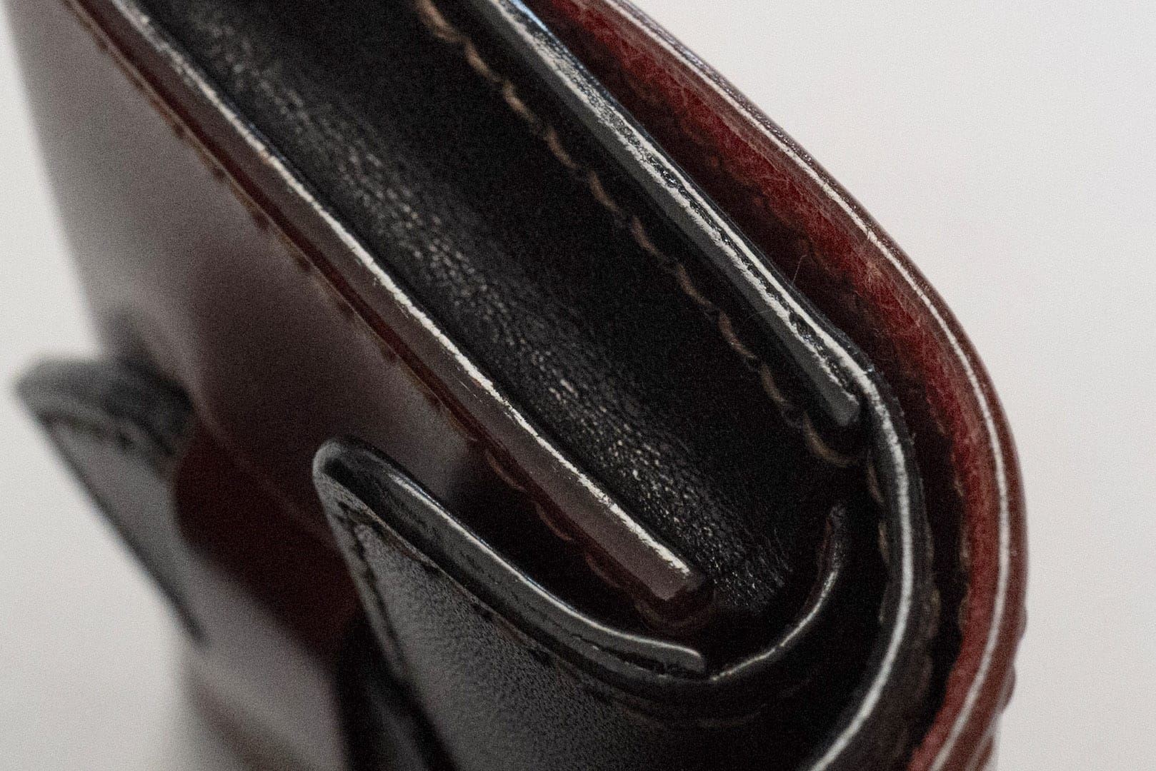 The Flat Head Cordovan Trifold Mini Wallet (Whiskey Brown)