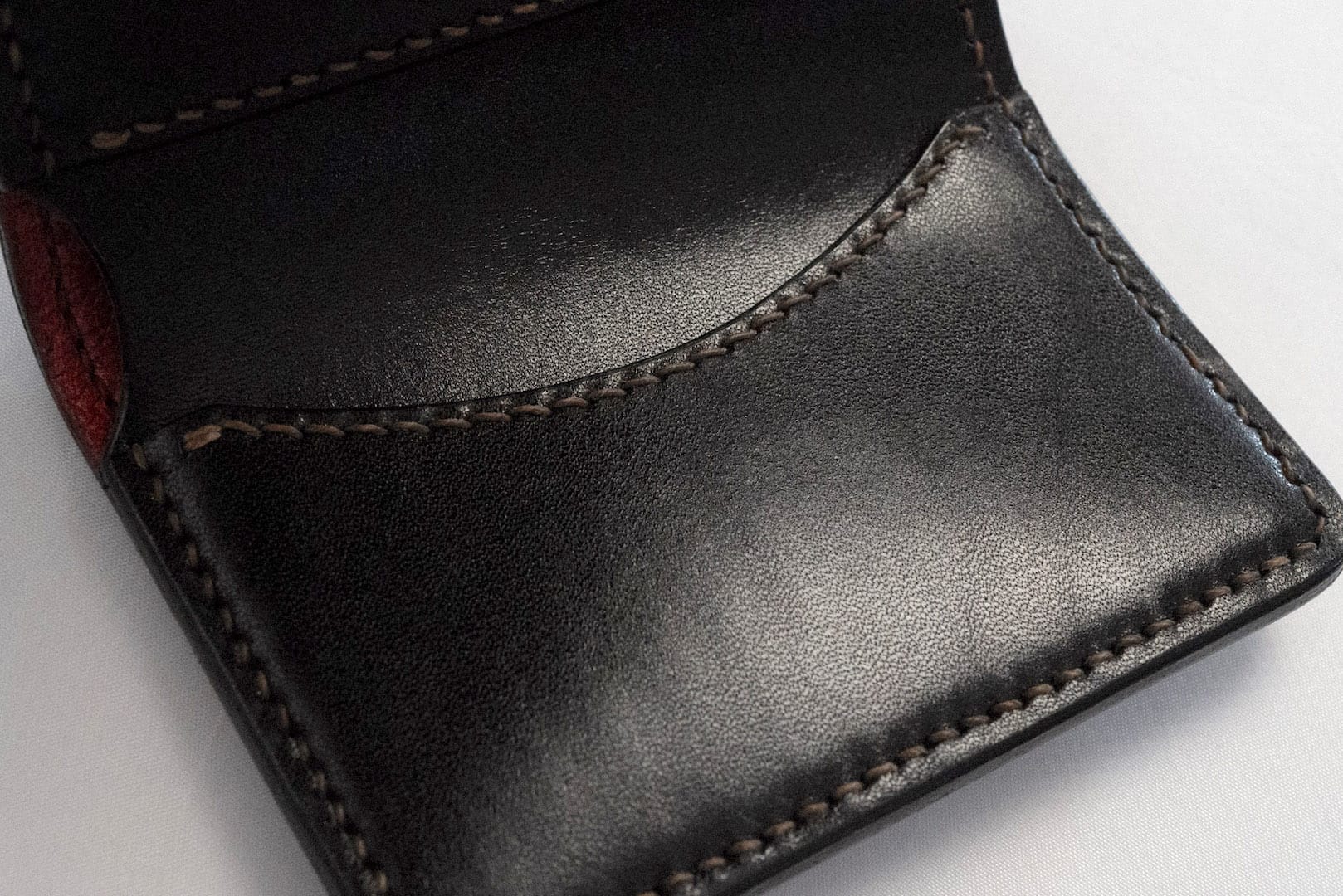 The Flat Head Cordovan Trifold Mini Wallet (Solid Black)