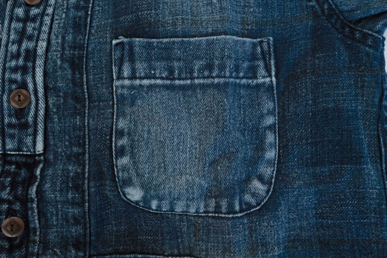 Maru Sankaku Peke By SDA Indigo 'Boro Style' Jacketed Shirts