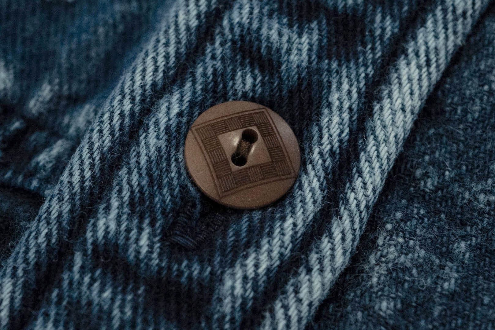 Maru Sankaku Peke By SDA Indigo 'Boro Style' Jacketed Shirts