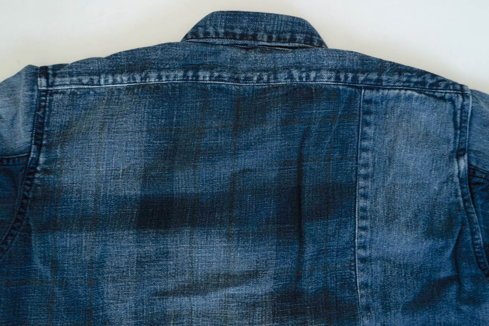 Maru Sankaku Peke By SDA Indigo 'Boro Style' Jacketed Shirts