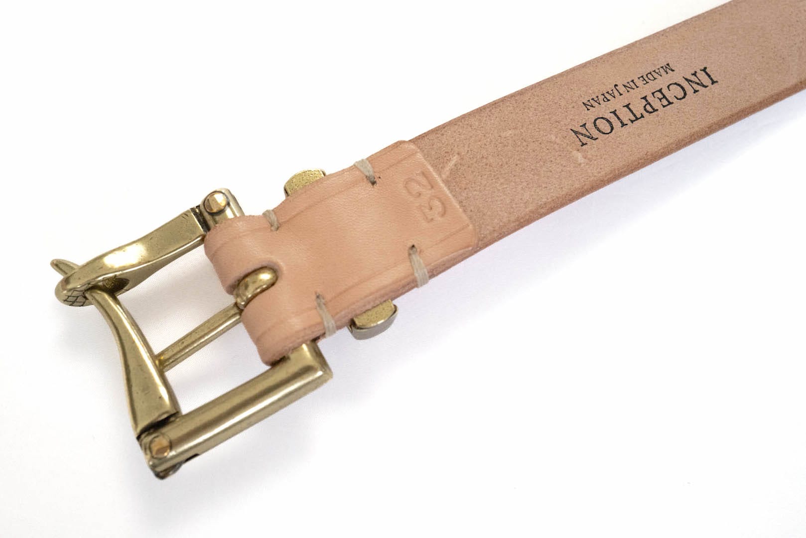 Inception by Accel Company Fireman Buckle Saddle Leather Belt (Natural)