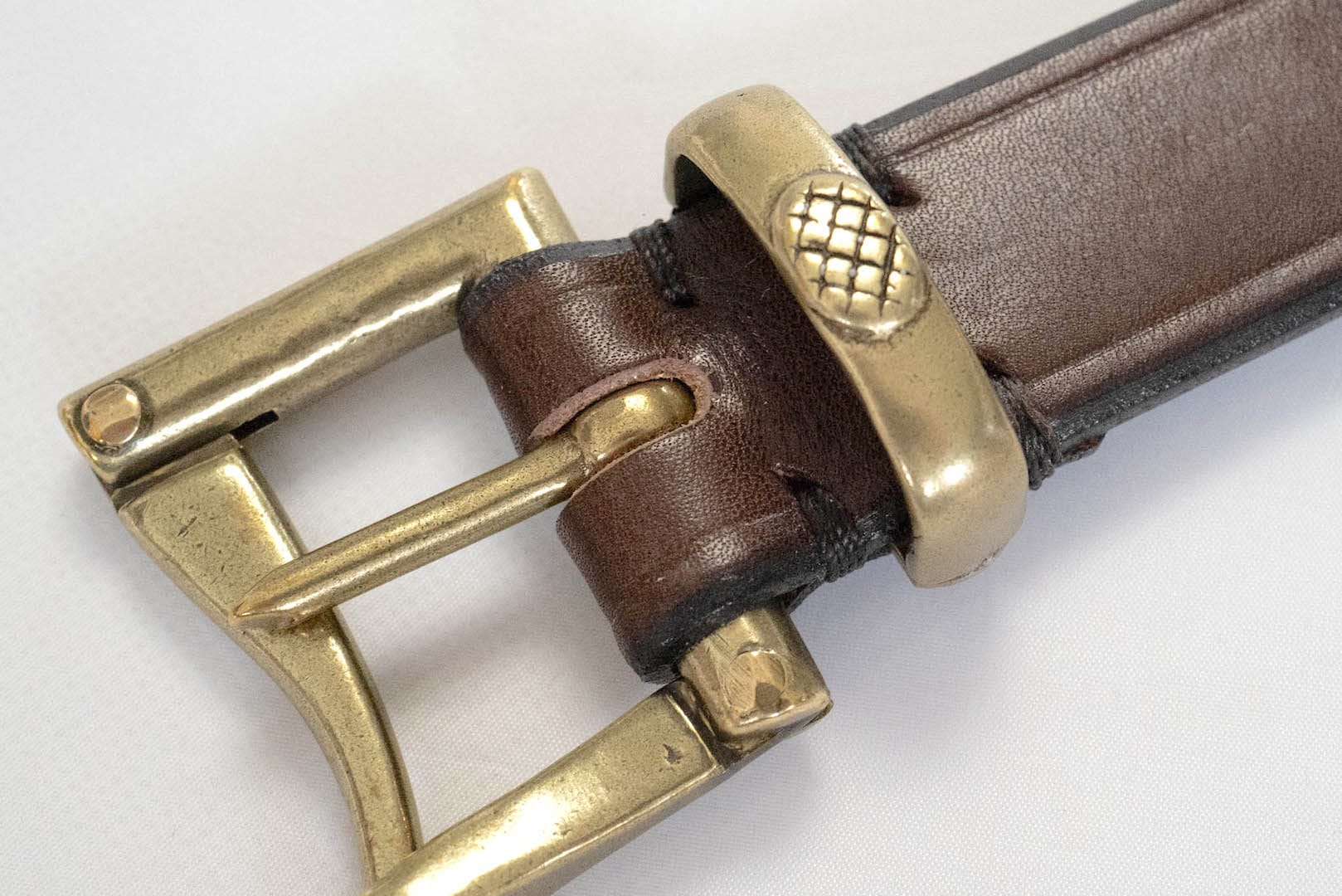 Inception by Accel Company Fireman Buckle Saddle Leather Belt (Brown)