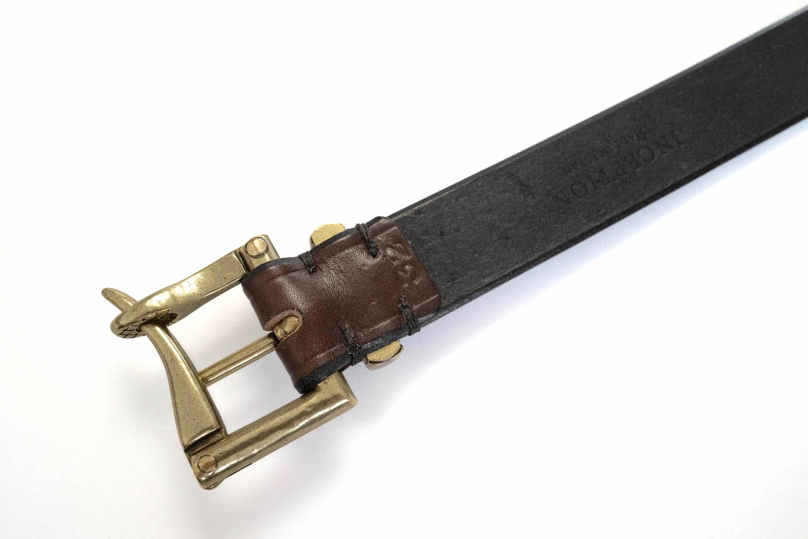 Inception by Accel Company Fireman Buckle Saddle Leather Belt (Brown)
