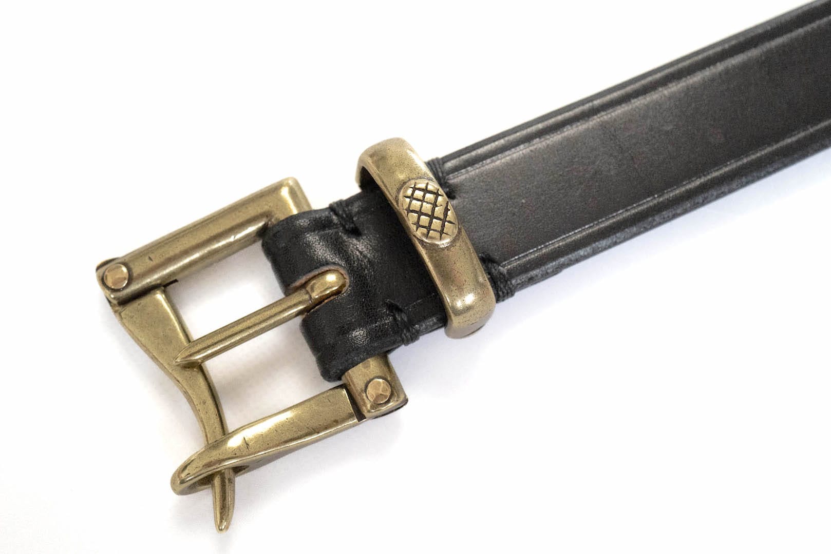 Inception by Accel Company Fireman Buckle Saddle Leather Belt (Black)