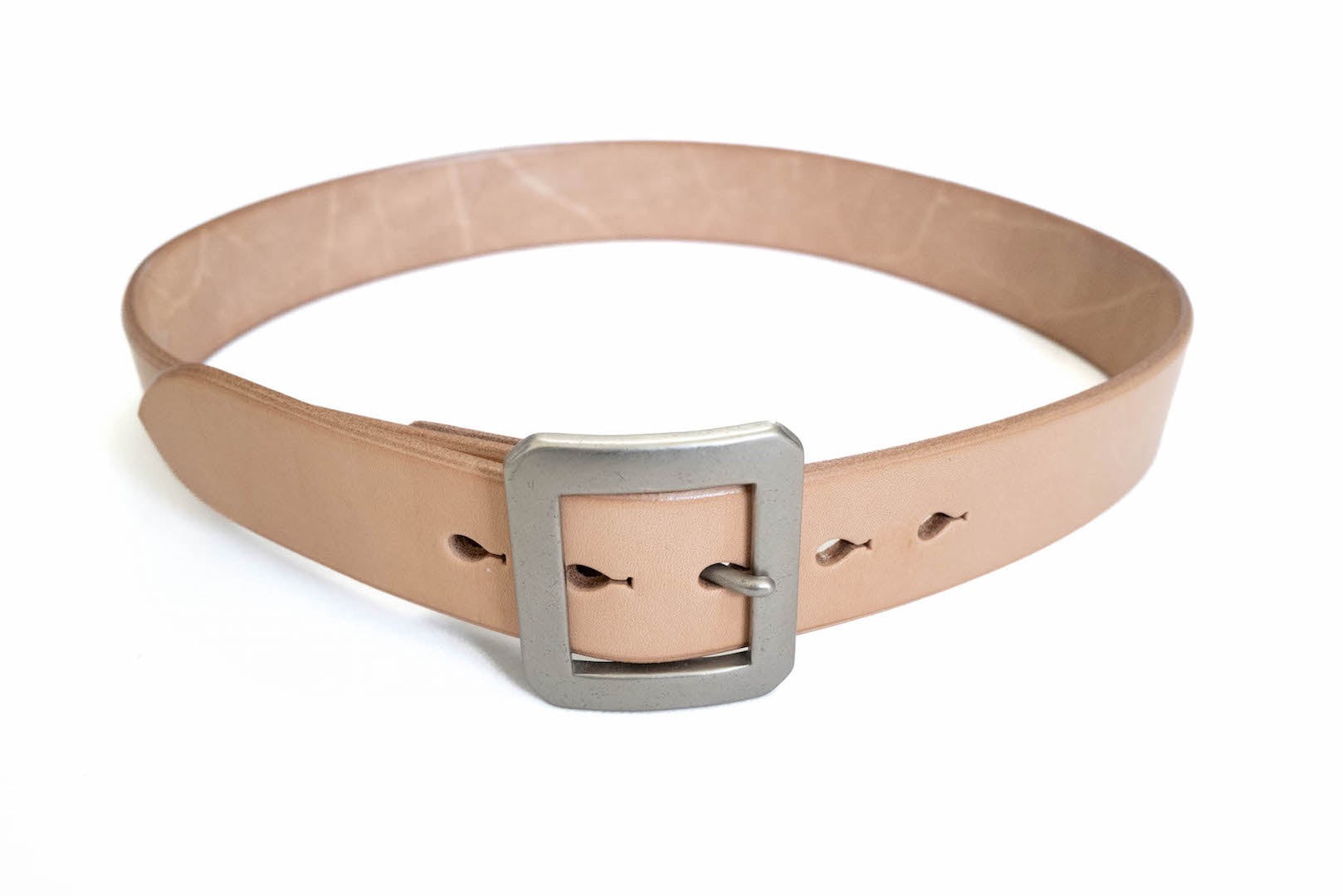 Unique Garment 'Garrison' Full Grain Cowhide Belt (Natural)