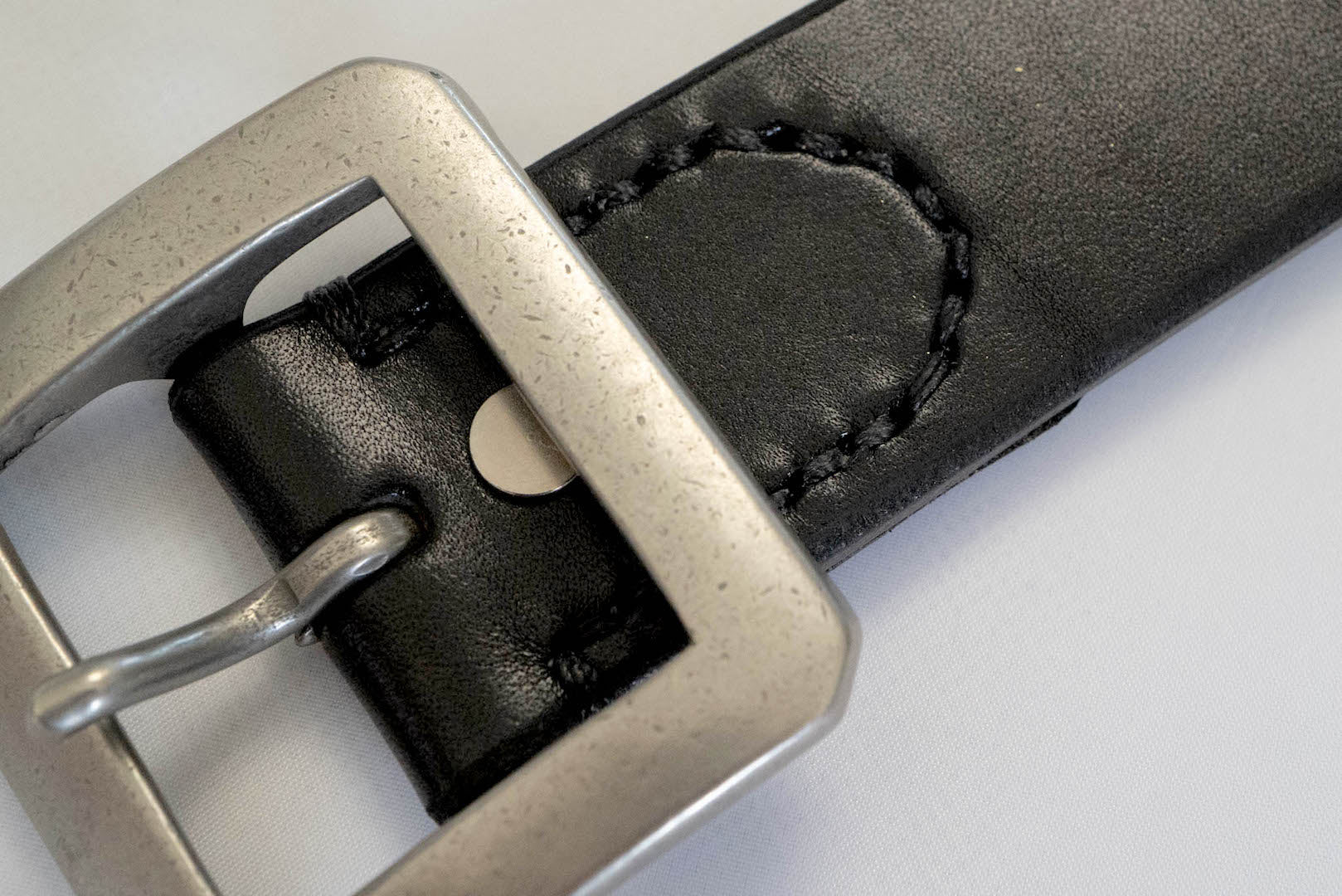 Unique Garment 'Garrison' Full Grain Cowhide Belt (Black Tea-core)