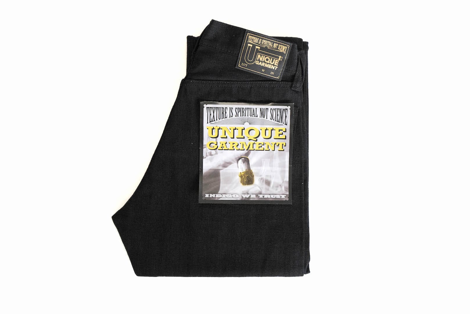 Unique Garment 1001BG 14oz 'Before Dawn' Black Denim (Gym Fit)