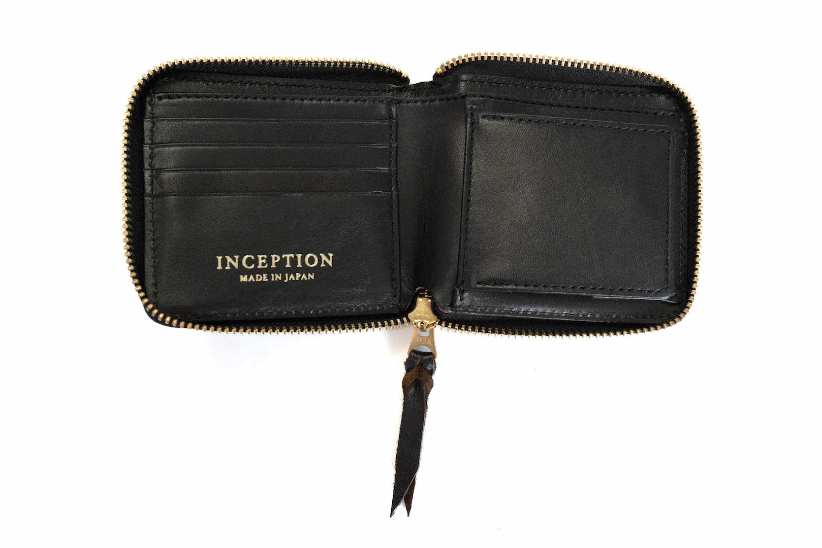 Inception by Accel Co. Horsehide Round Short Wallet (Black Tea-core)