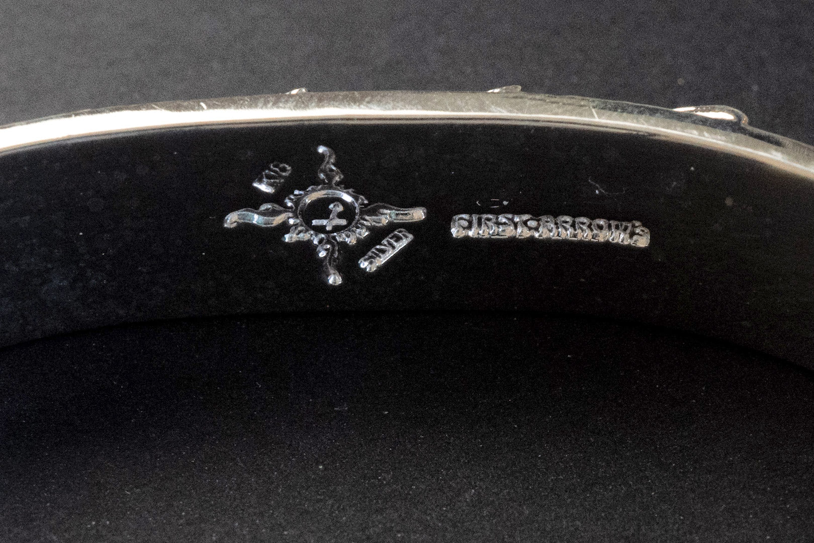 First Arrow's 12mm 'Lightning' Bangle With 18K Sunburst Emblem (BR-086)