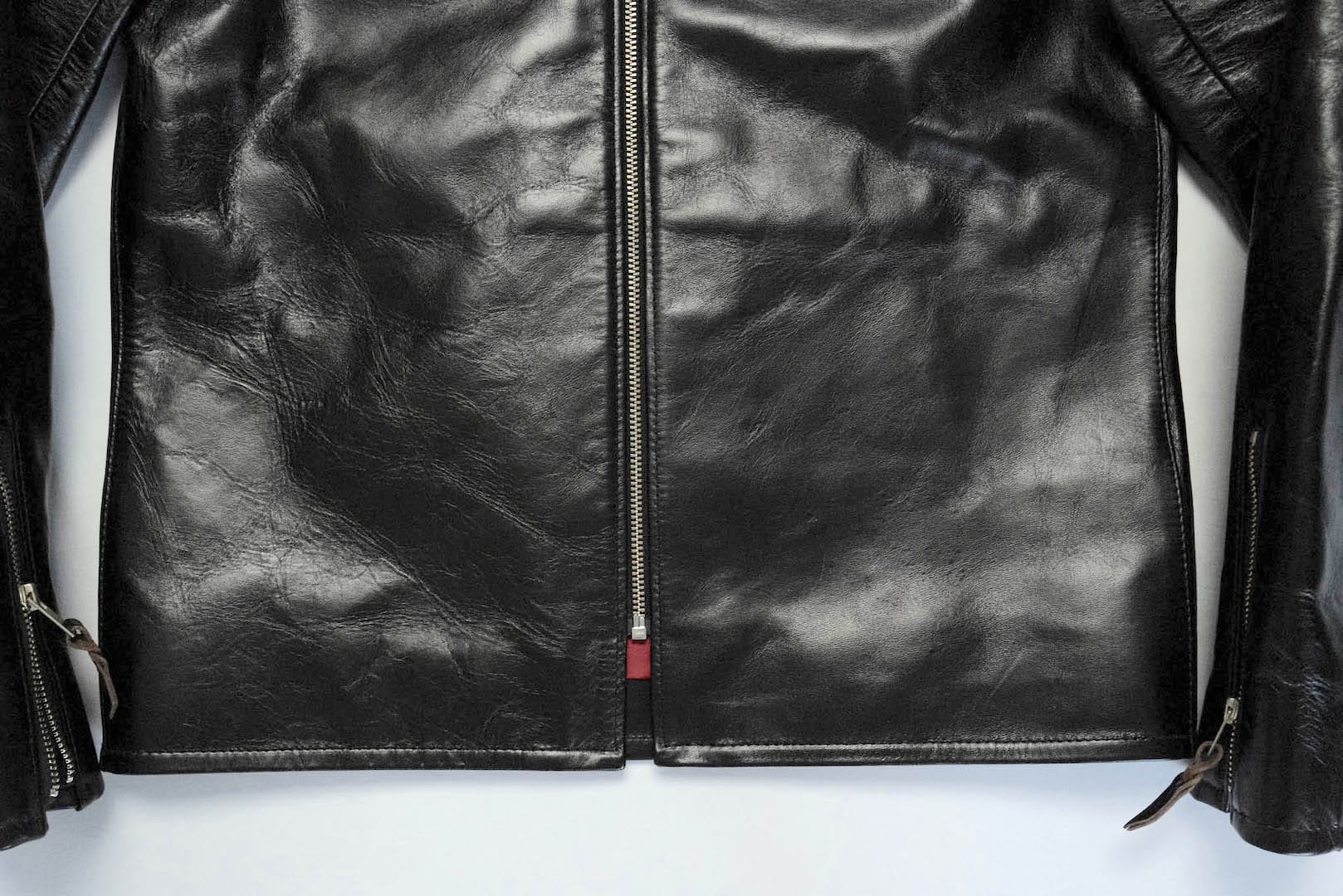The Flat Head 'Ultimate' Horsehide Stand Collar Single Riders Jacket (Black Tea-Cored)