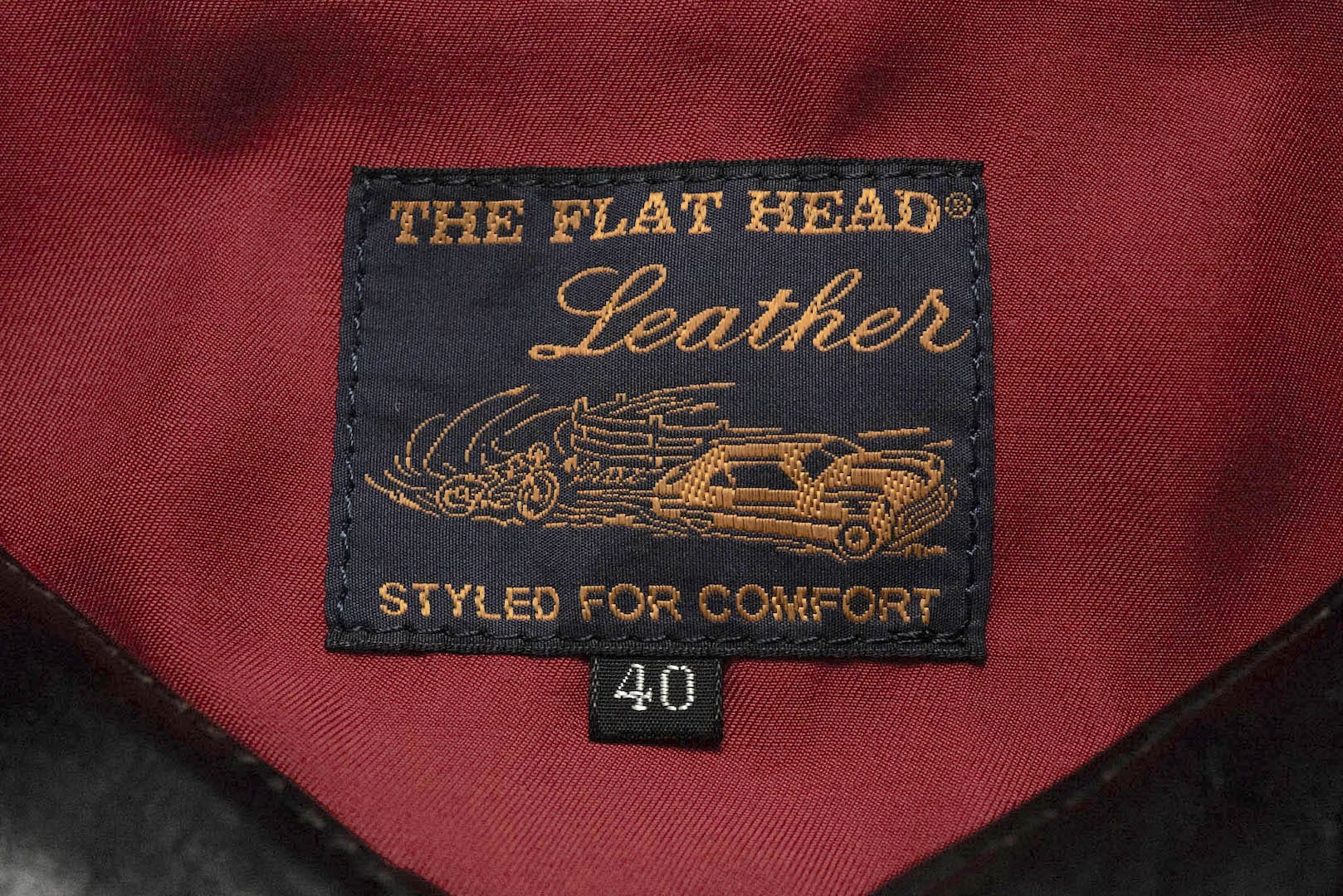 The Flat Head 'Ultimate' Horsehide Stand Collar Single Riders Jacket (Black Tea-Cored)